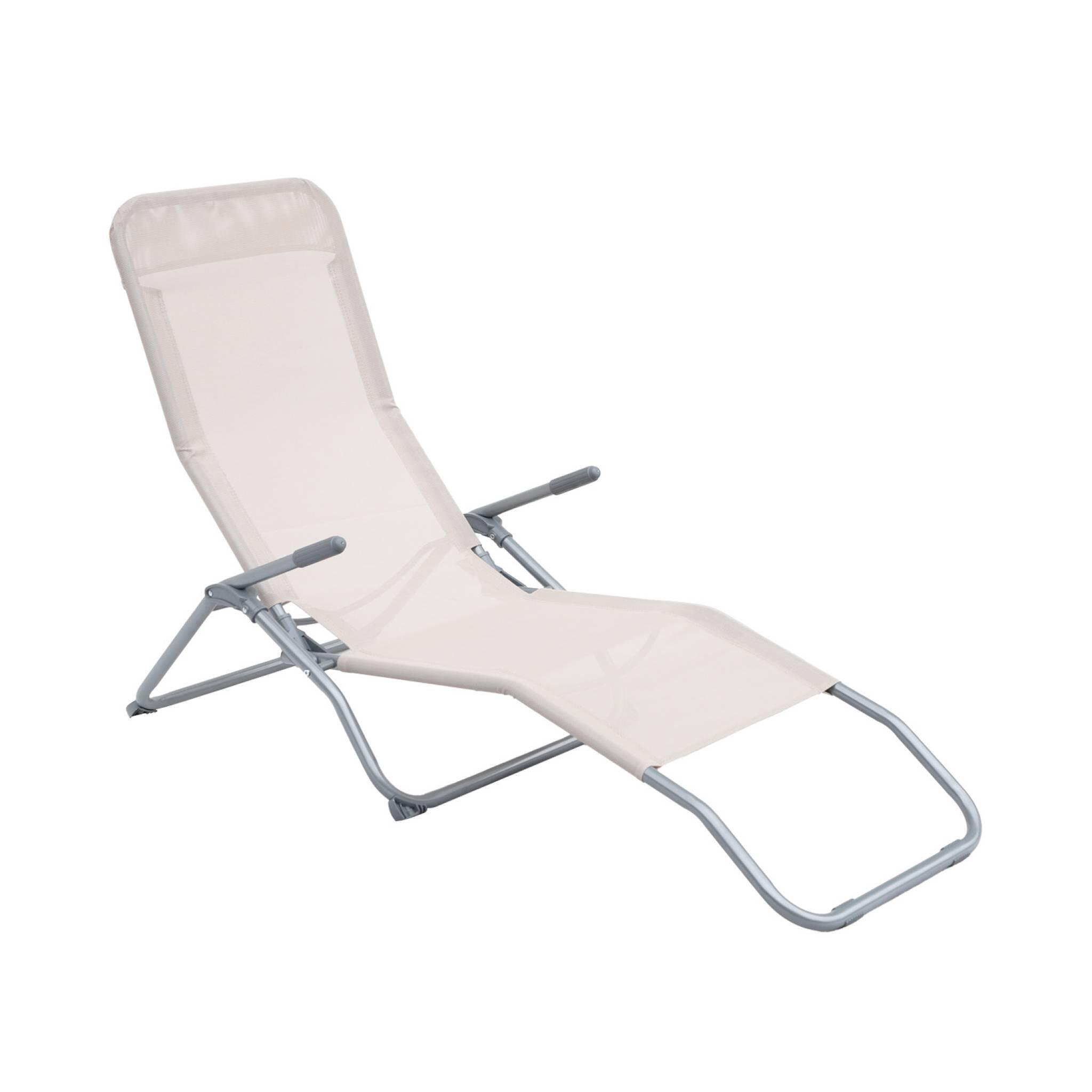 Espreguiçadeira dobrável textilene com 2 posições, set de 2, Branco 4/6