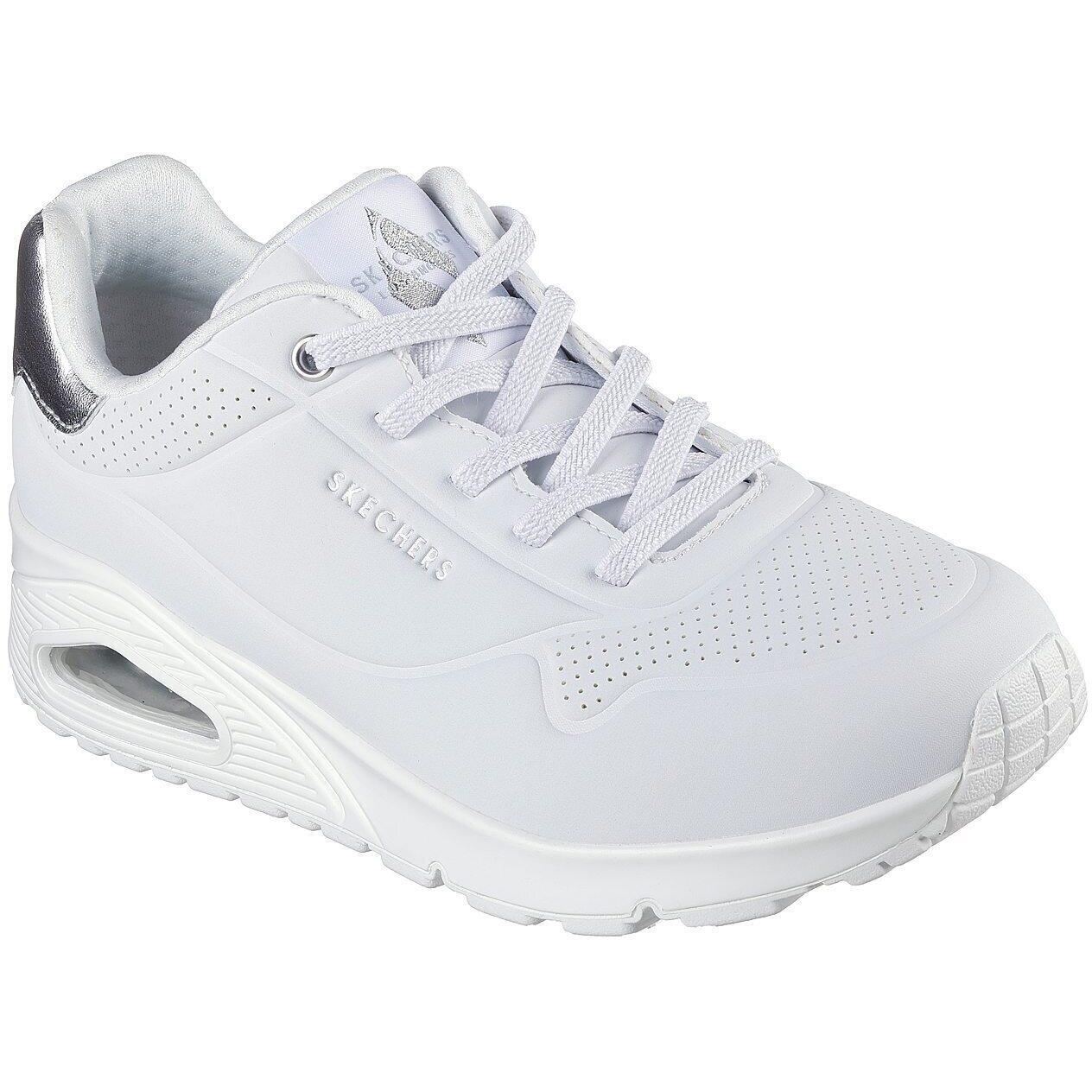 Skechers - Baskets Skechers Uno - Shimmer Away, Blanc, Femmes - Chaussures De Sport - Blanc|gris - 35,5 - Decathlon