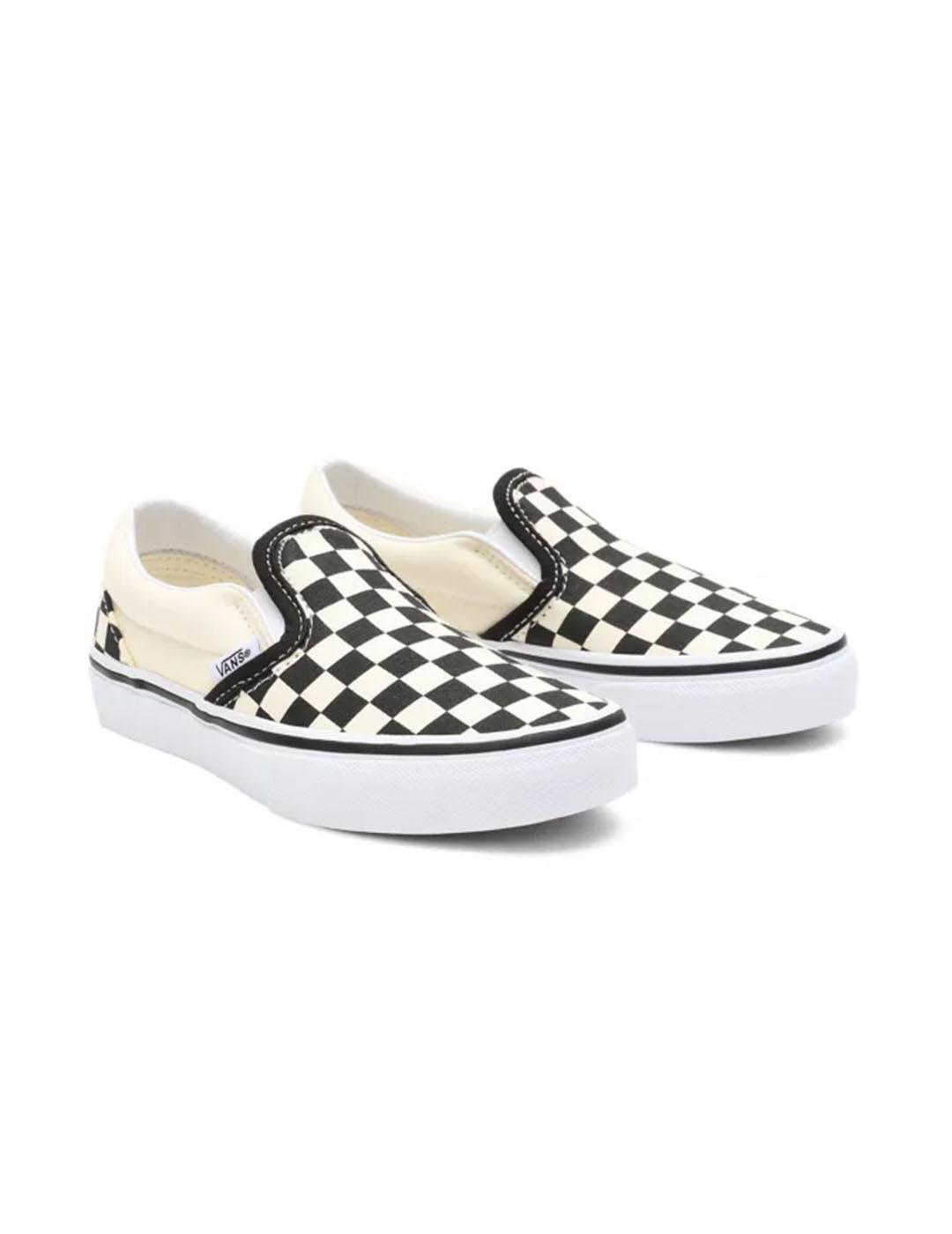 Sapatilhas Vans UY Classic Slip-On (Checkerboard) Black/White - Kids 5/7