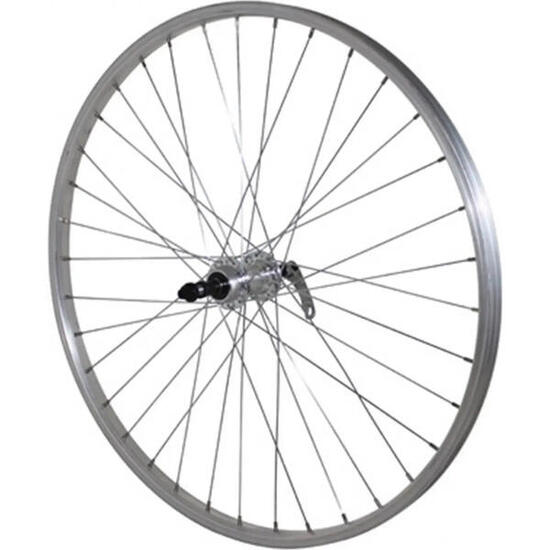 Roue de vélo VTT arrière aluminium moyeu blocage Velox 7-6V.