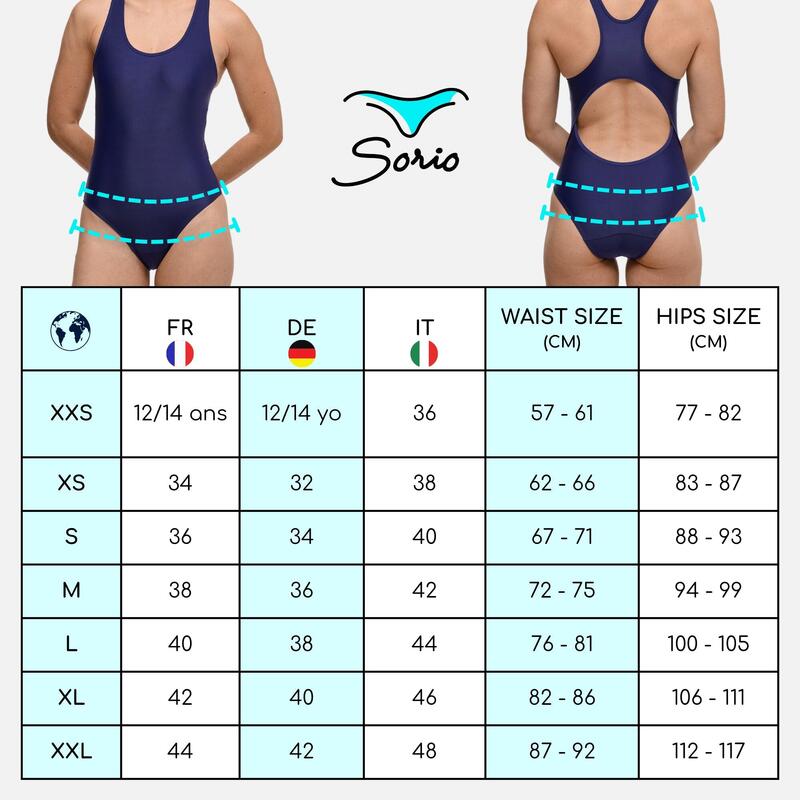Maillot de bain Menstruel 1 Pièce| Femme & Ado | Flux Moyen | Lola Bleu