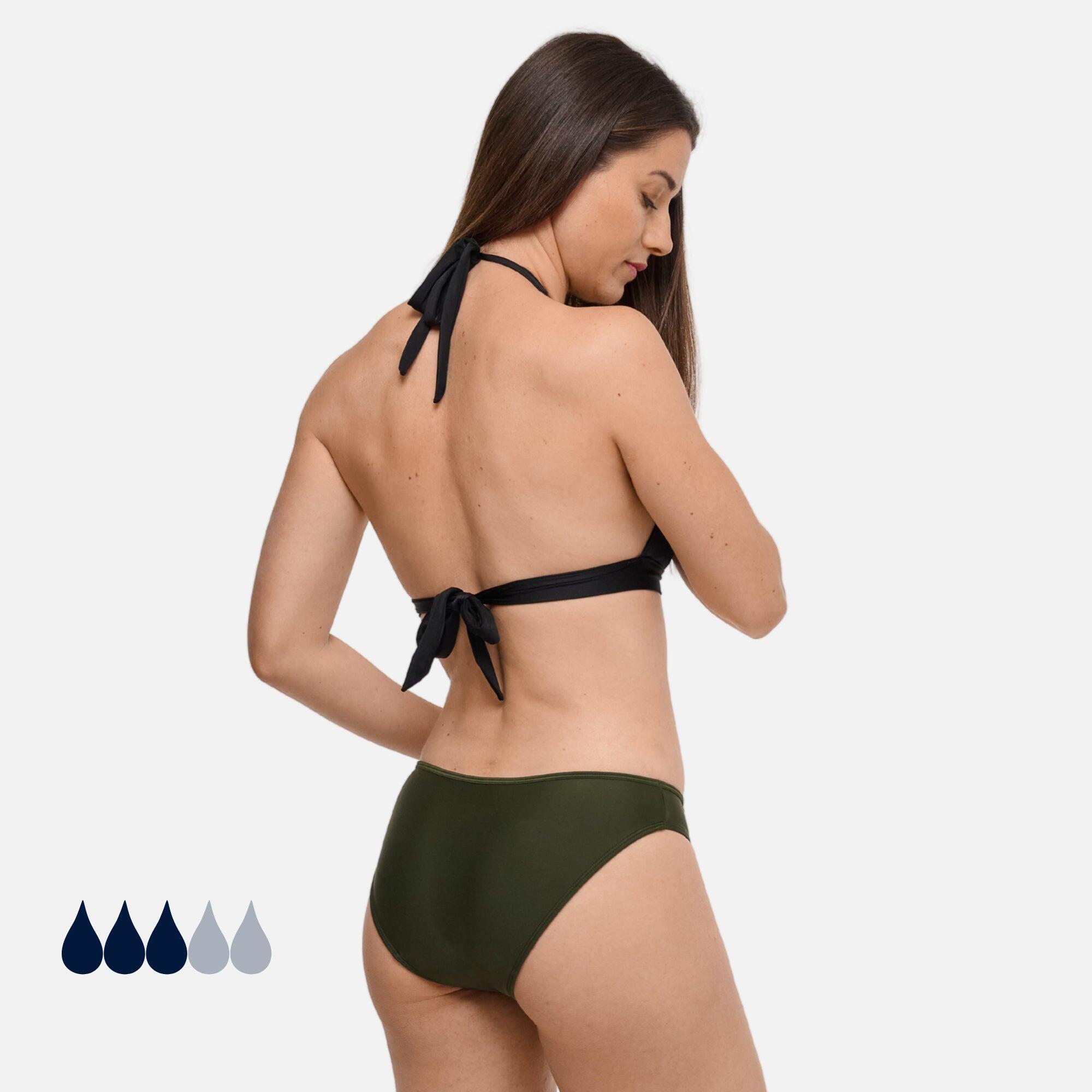 Menstruatie Bikinibroekje | Dames Tieners | Middelmatige Menstruatie | Eva Khaki 4/8