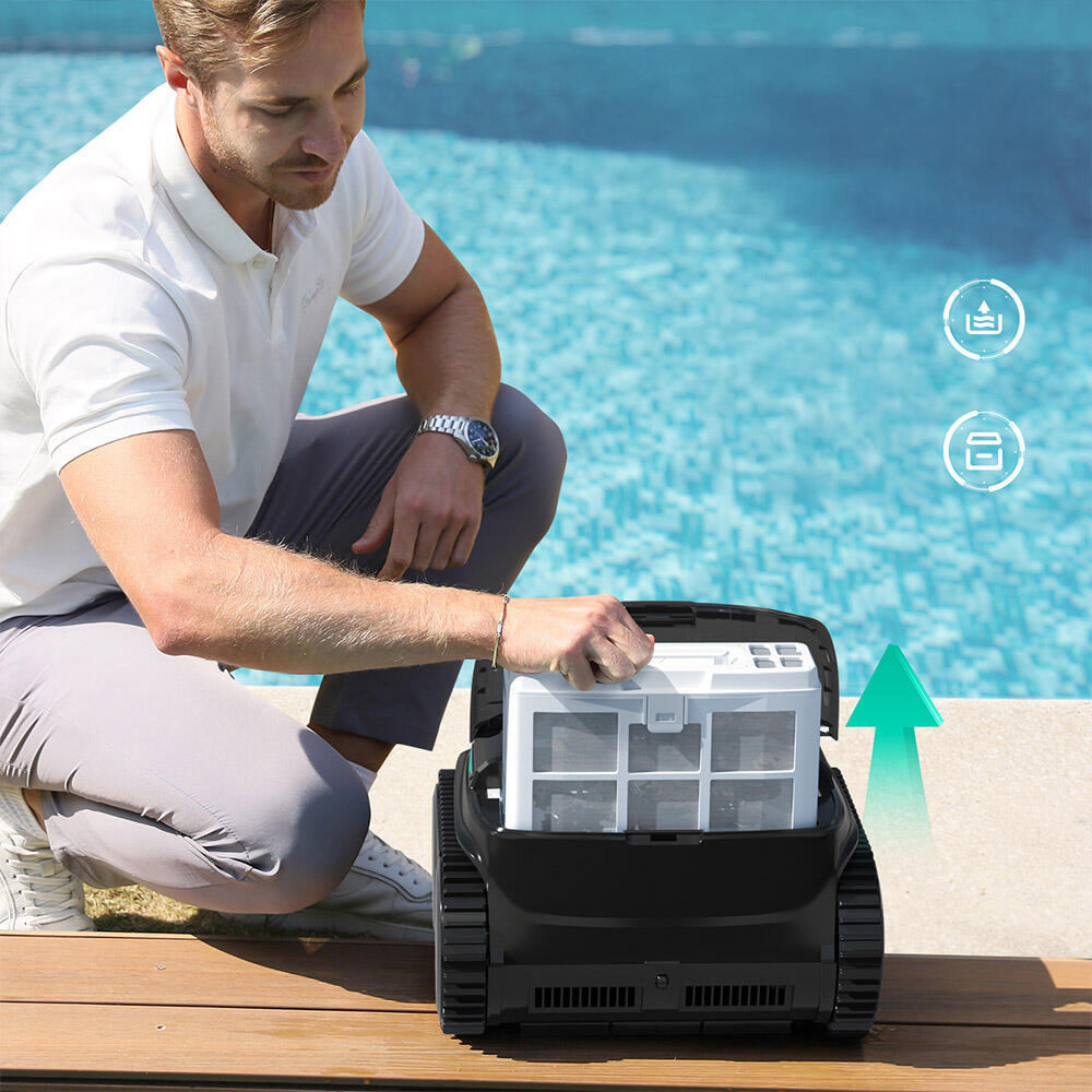 C2 Vision Robot aspirateur de piscine sans fil Noir Vert 6/7