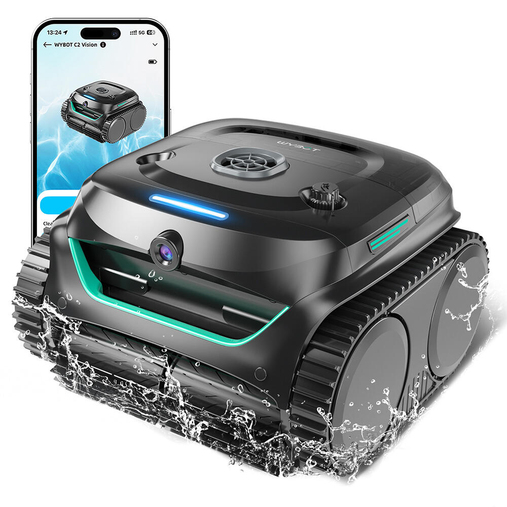 C2 Vision Robot aspirateur de piscine sans fil Noir Vert 2/7