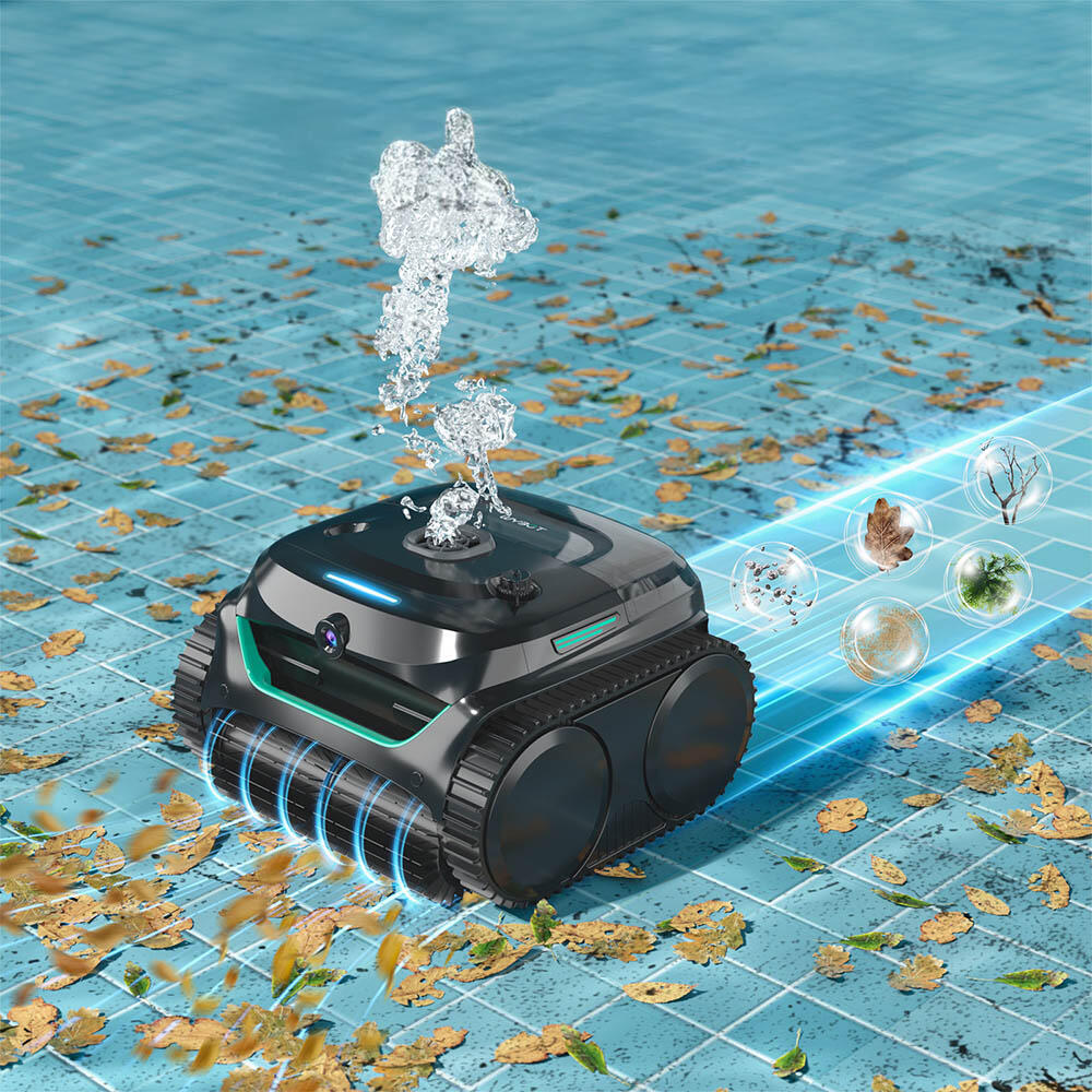 C2 Vision Robot aspirateur de piscine sans fil Noir Vert 3/7