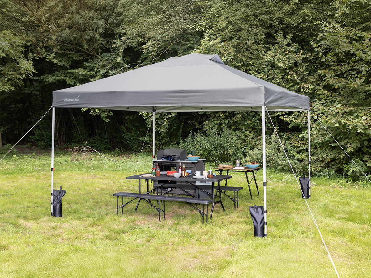 Campingtent Solvorn 3,66 x 3,66 m - shelter - Eenvoudige montage met één hand 2/8