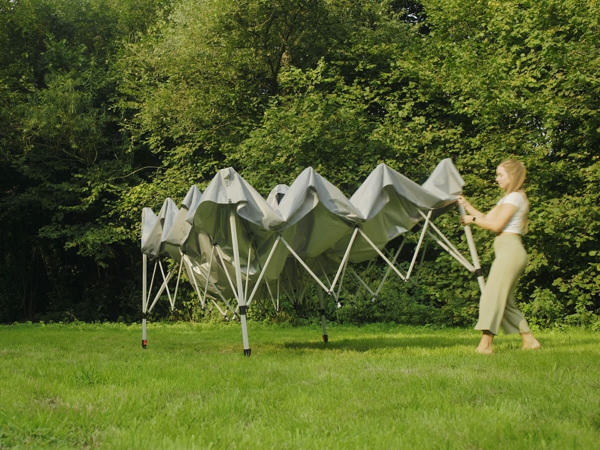 Campingtent Solvorn 3,66 x 3,66 m - shelter - Eenvoudige montage met één hand 4/8