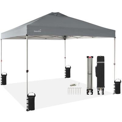 Gazebo campeggio giardino - Solvorn 366 × 366 cm - tripla regolazione in altezza