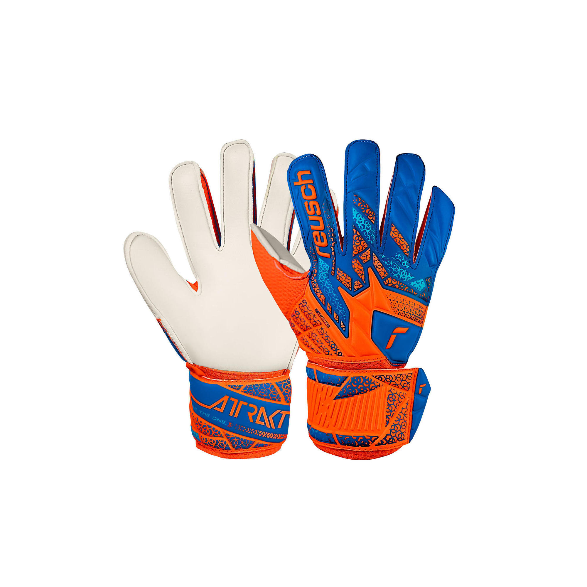 Reusch - Gants De Gardien Enfant Reusch Football Attrakt Solid - Gants De Gardien - Bleu|orange - 6 - Decathlon