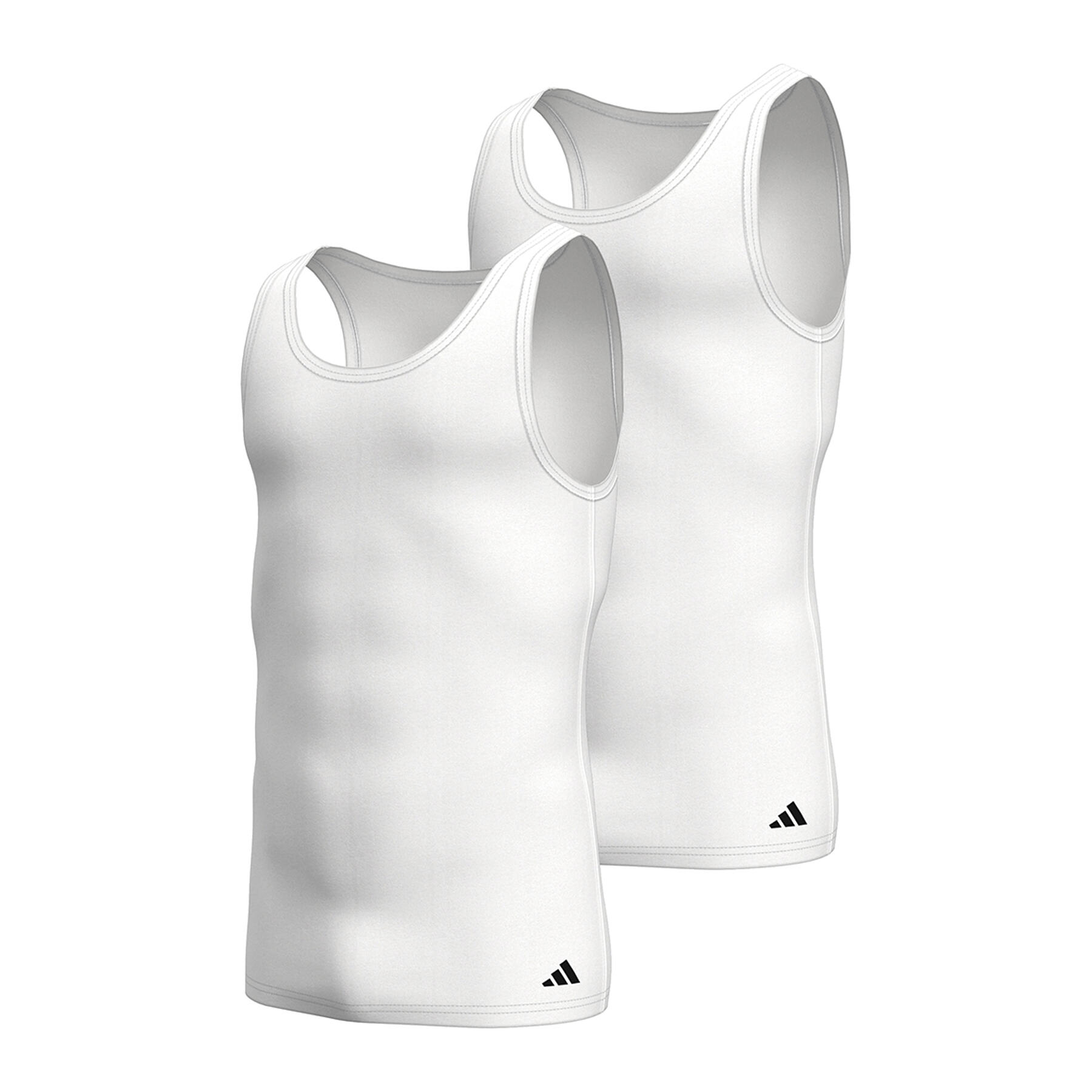 Adidas - Lot De 2 Débardeurs Homme Active Flex Cotton - Sous Maillot Sans Manche - Blanc - 38 S - Decathlon