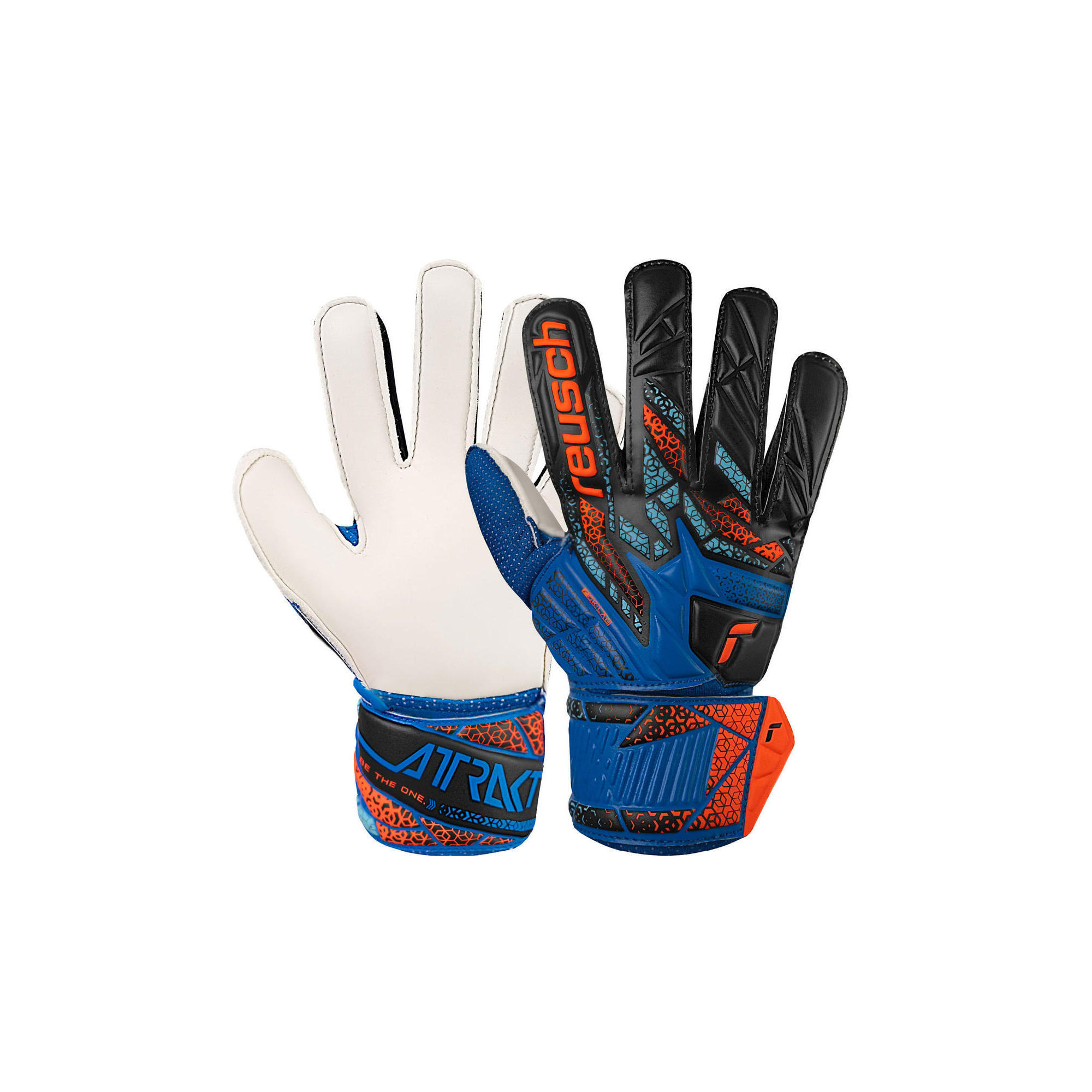 Reusch - Gants De Gardien Enfant Reusch Football Attrakt Solid - Gants De Gardien - Bleu|orange - 4 - Decathlon