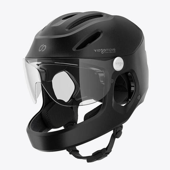 Virgo Integral Blu - Casco integrale urbano con visiera e luce posteriore