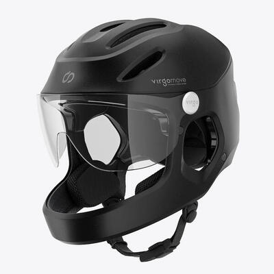 Virgo integral mips zwart - integrale urban-helm met vizier en achterlicht