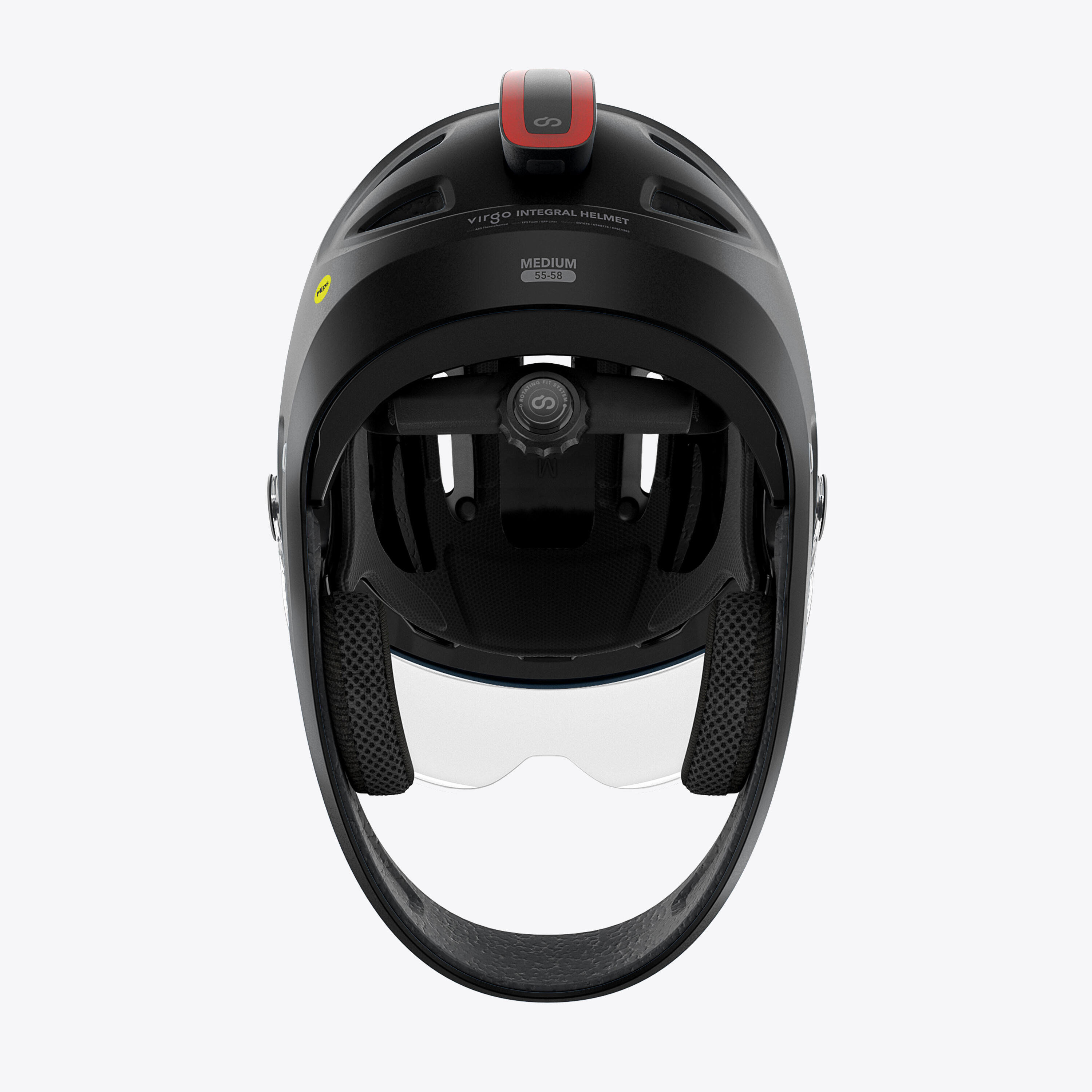 Virgo Integral Mips Zwart - Integrale Urban-helm met vizier en achterlicht 3/9