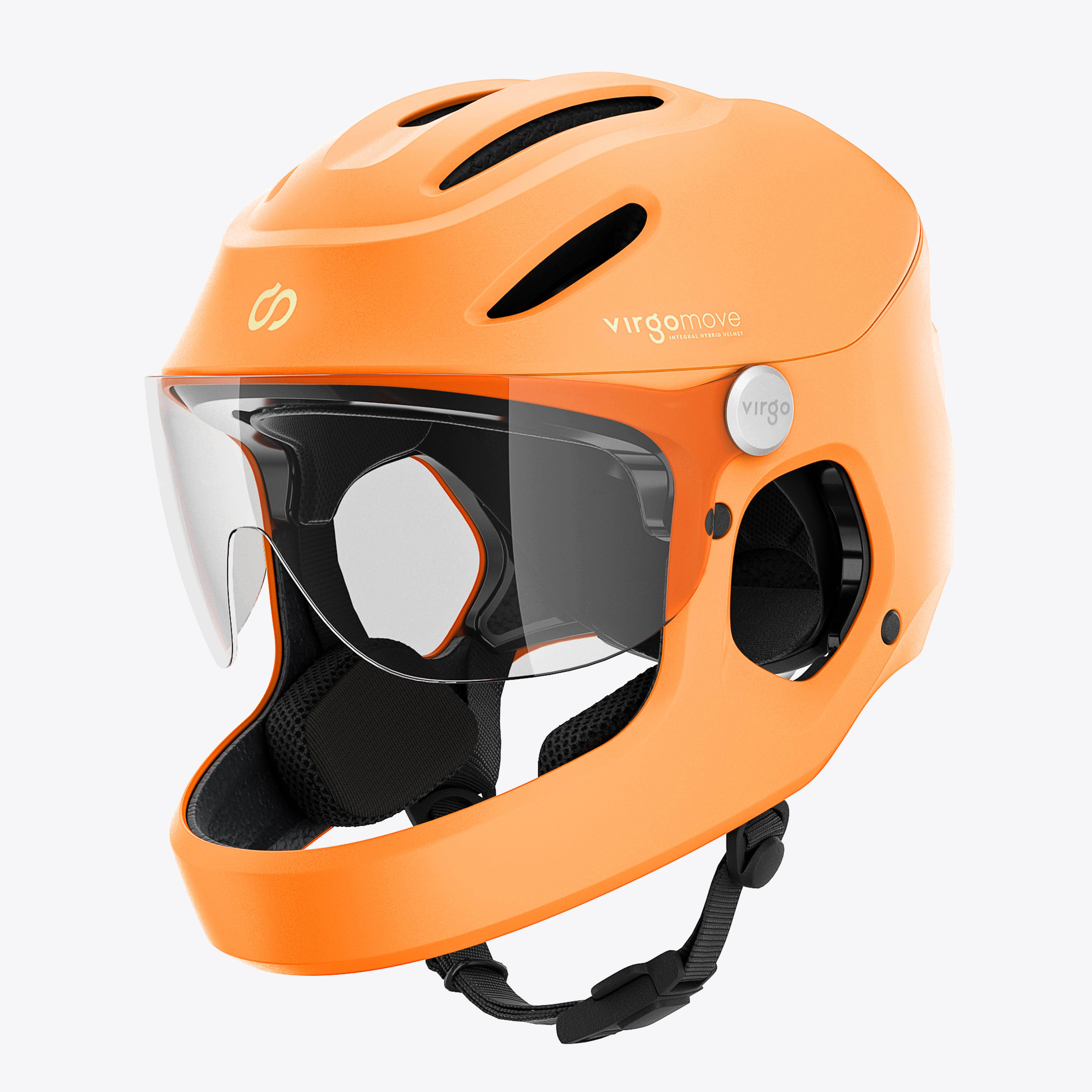 Virgomove - Virgo Integral Orange - Casque Intégral Urbain Avec Visière Et Phare Arrière - Casque - Orange - 40 M - Decathlon