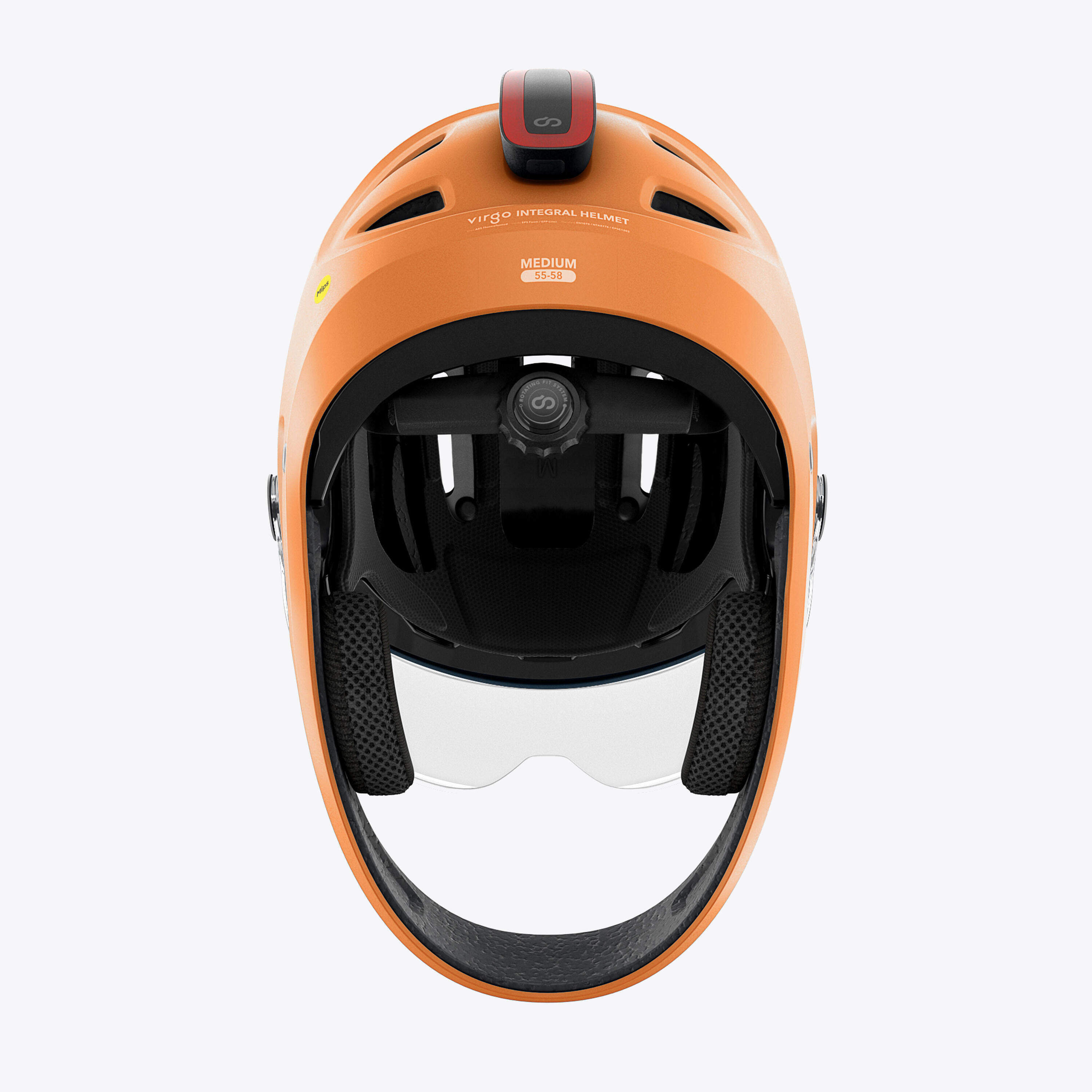 Virgo Integral Orange - Integralhelm Urban mit Visier und Rücklicht 3/6