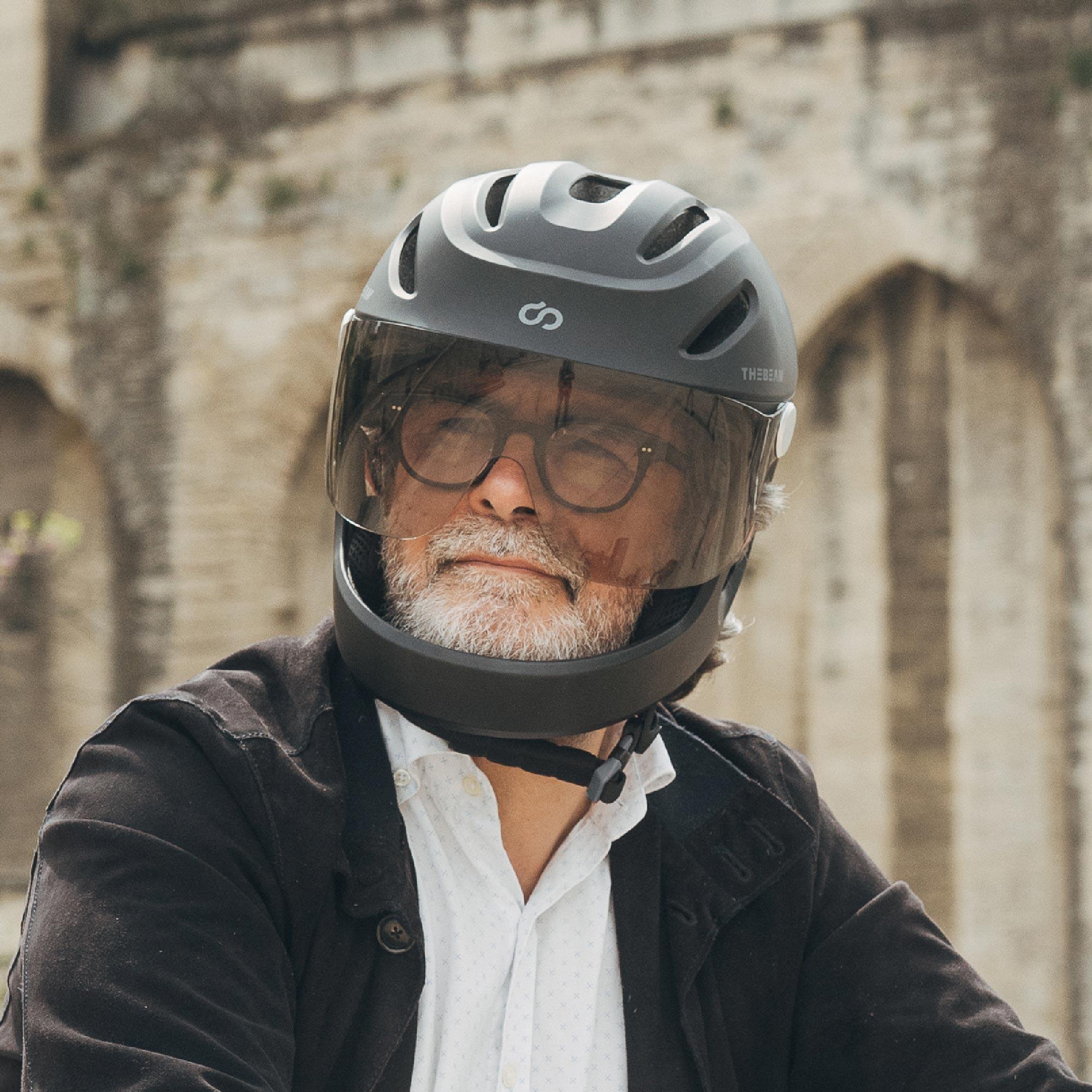 Virgo Integral Mips Zwart - Integrale Urban-helm met vizier en achterlicht 7/9