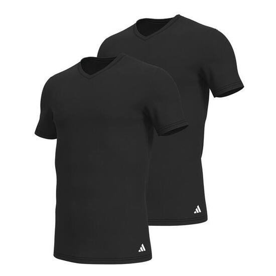 T-Shirt langlebig weich Herren - 2er Pack V-Neck T-Shirt Active Flex Cotton