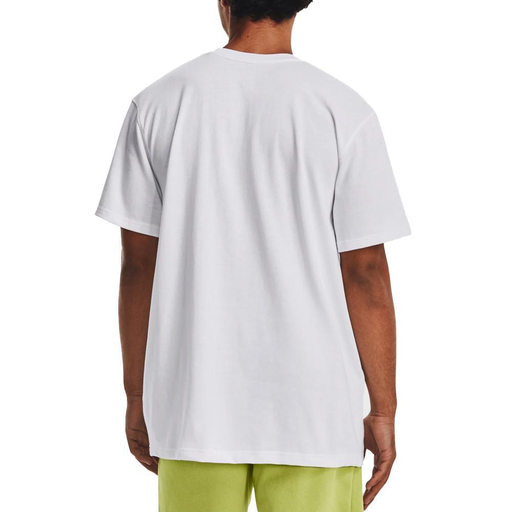 T-shirt Blanc Homme Under Armour Heavy 2/6