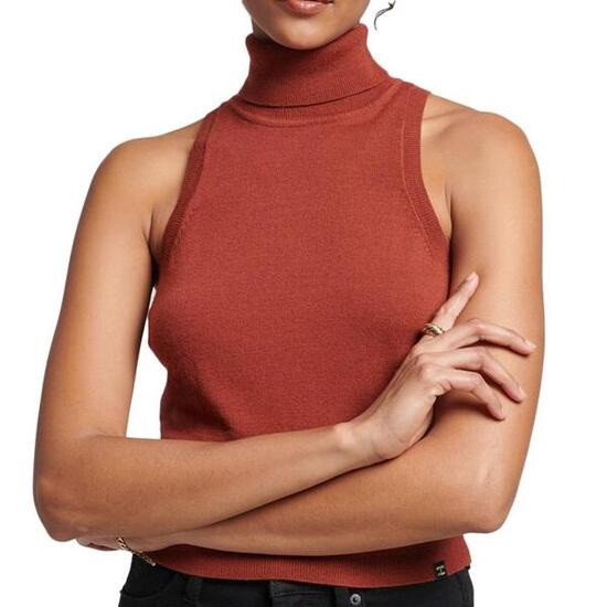 Débardeur Rouge Femme Superdry Studios Merino