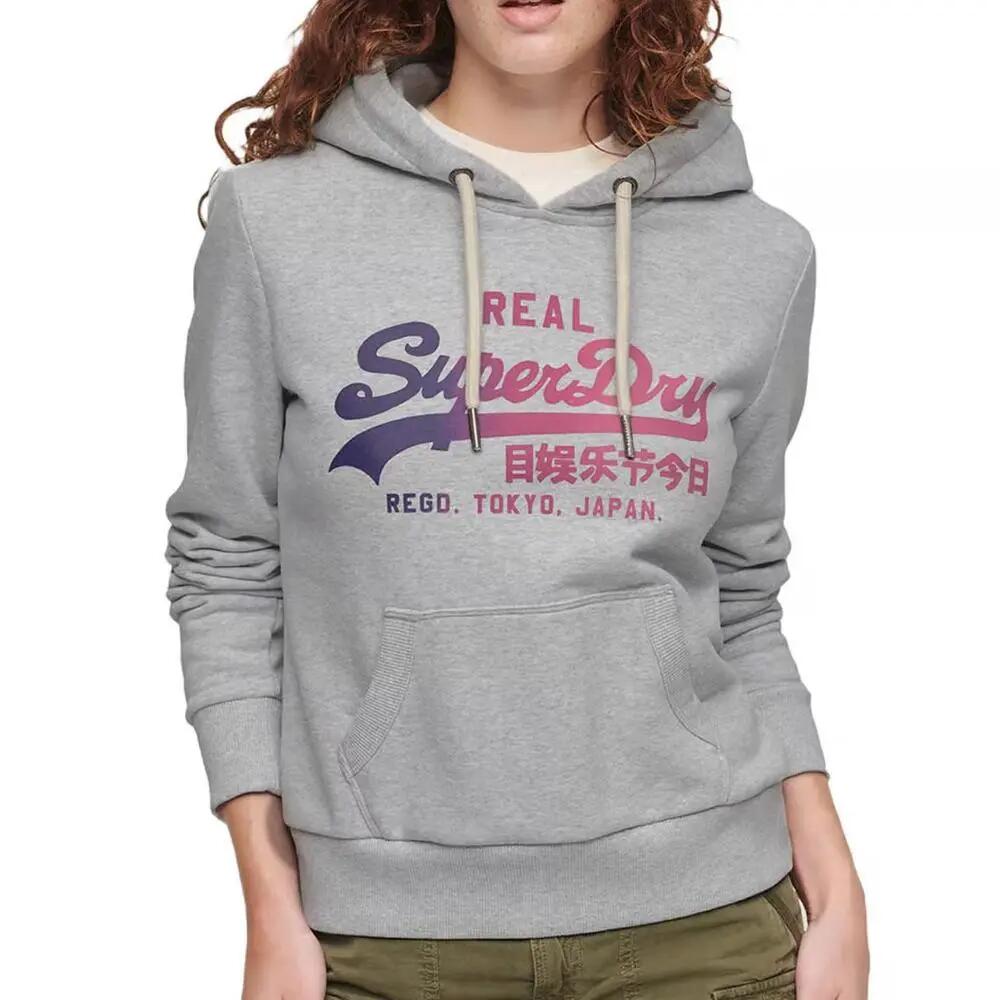 Superdry Women's Grey Tonal VL Graphic Hoodie