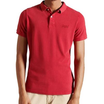 Superdry polo rood voor heren - destroy look