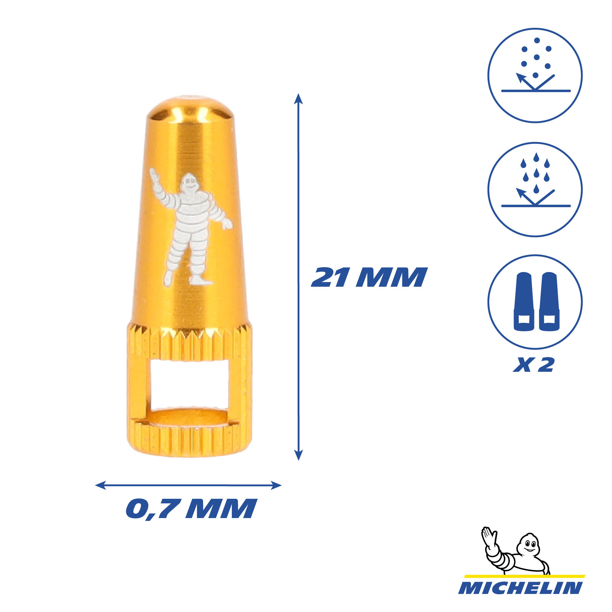 Bouchons de valves PRESTA MICHELIN Démonte-obus - Accessoire VTT, vélo de route 2/6