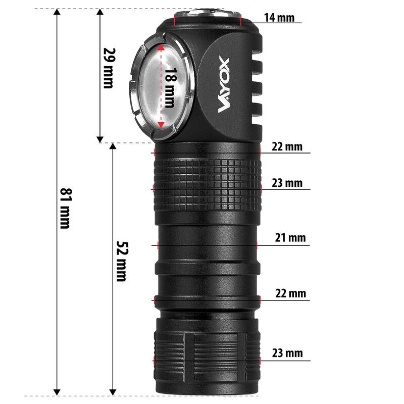 Lanternă frontală Vayox VA0362 Explorer 500lm din aluminiu reîncărcabilă USB-C