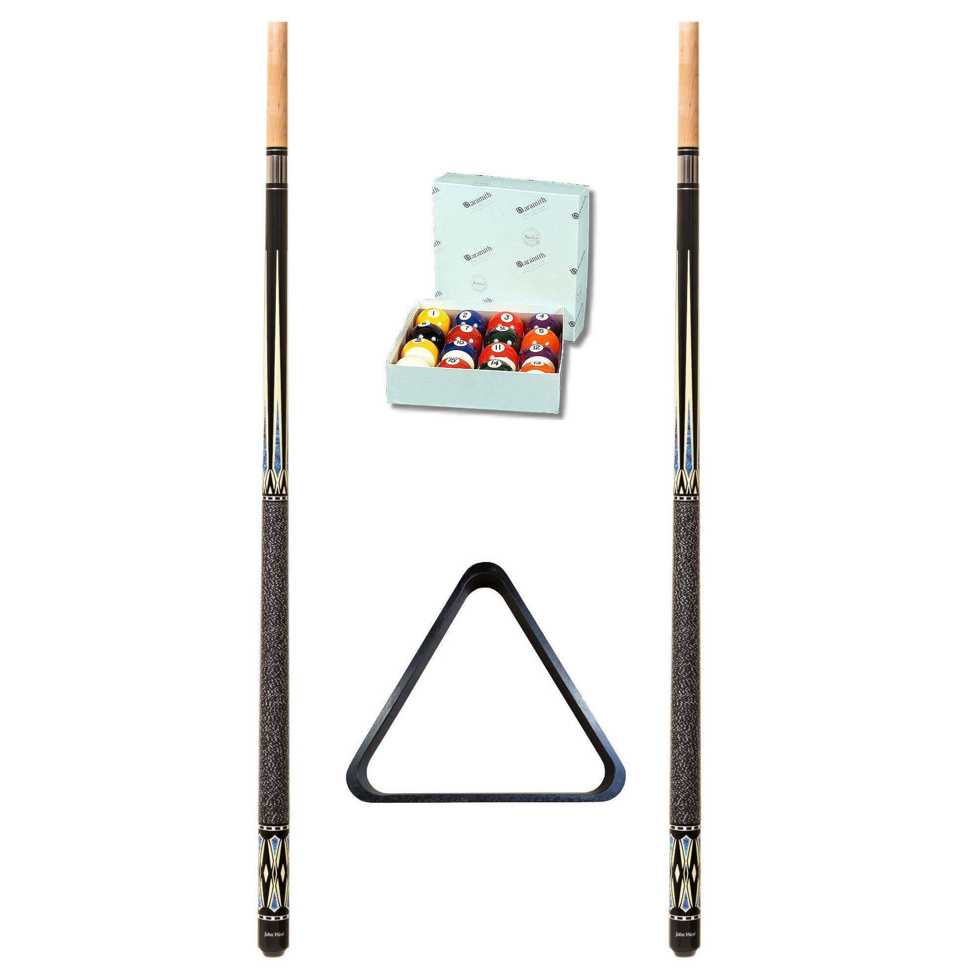 John West - John West Set De Billard Professionnel -boules Aramith+triangle,+queues - Queue De Billard - Incolore - No Size - Decathlon