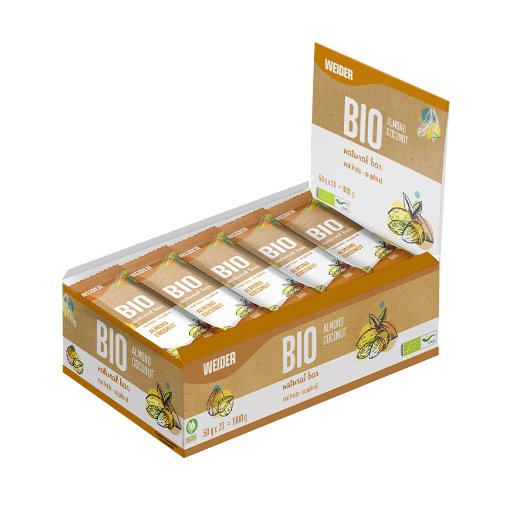 WEIDER Barrette energetiche - Bio Natural Bar - Mandorle e Cocco Confezione da 20
