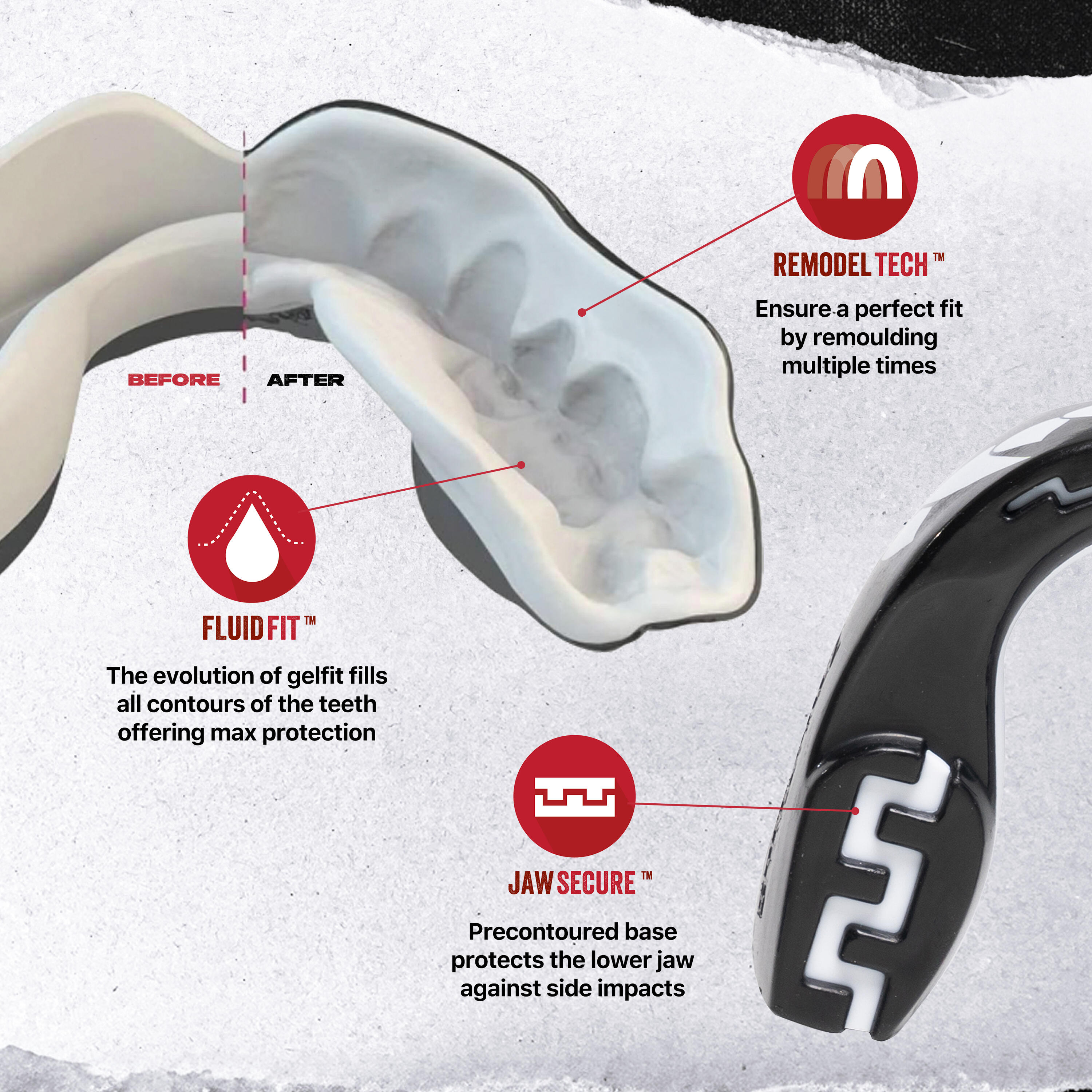 SafeJawz Dual Layer Sports Mouthguard Extro Series Adult/Junior 3/7