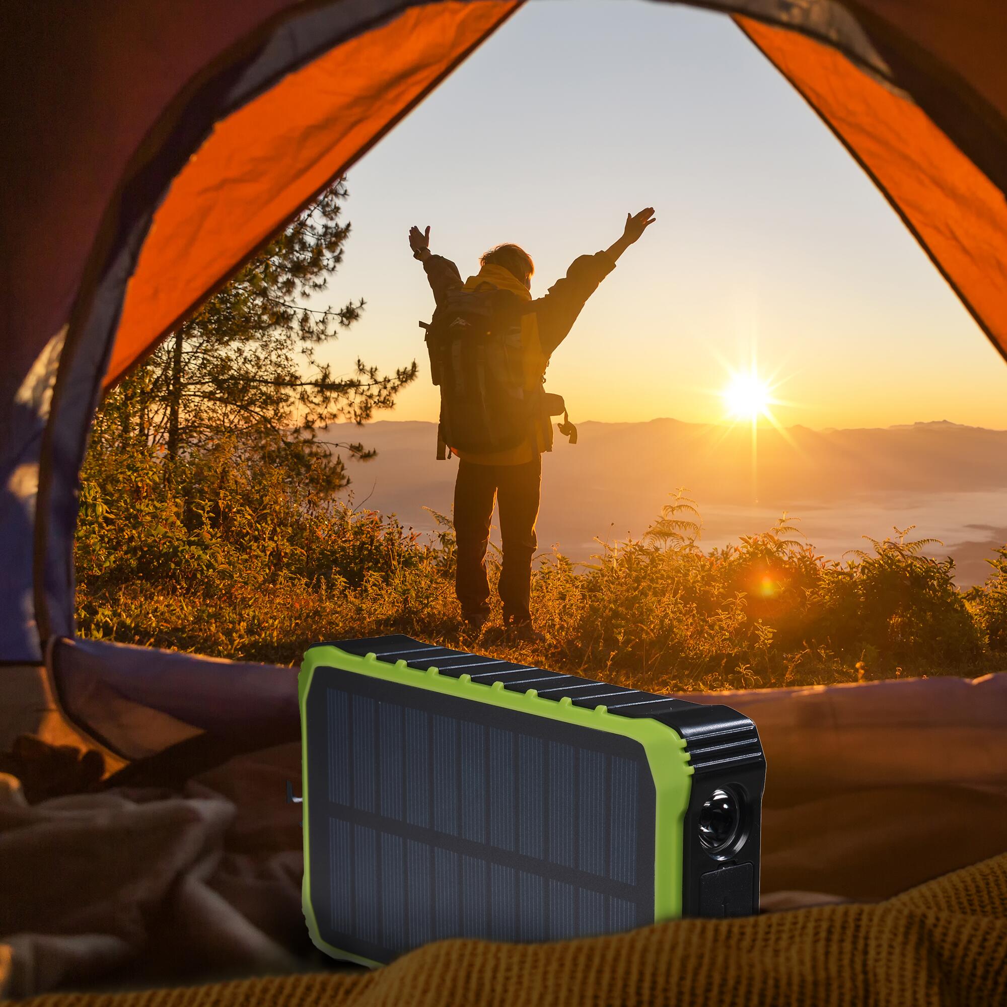 Solar Powerbank 10.000 mAh - Zonneenergie - Incl. Zaklamp - PSO10012 3/7