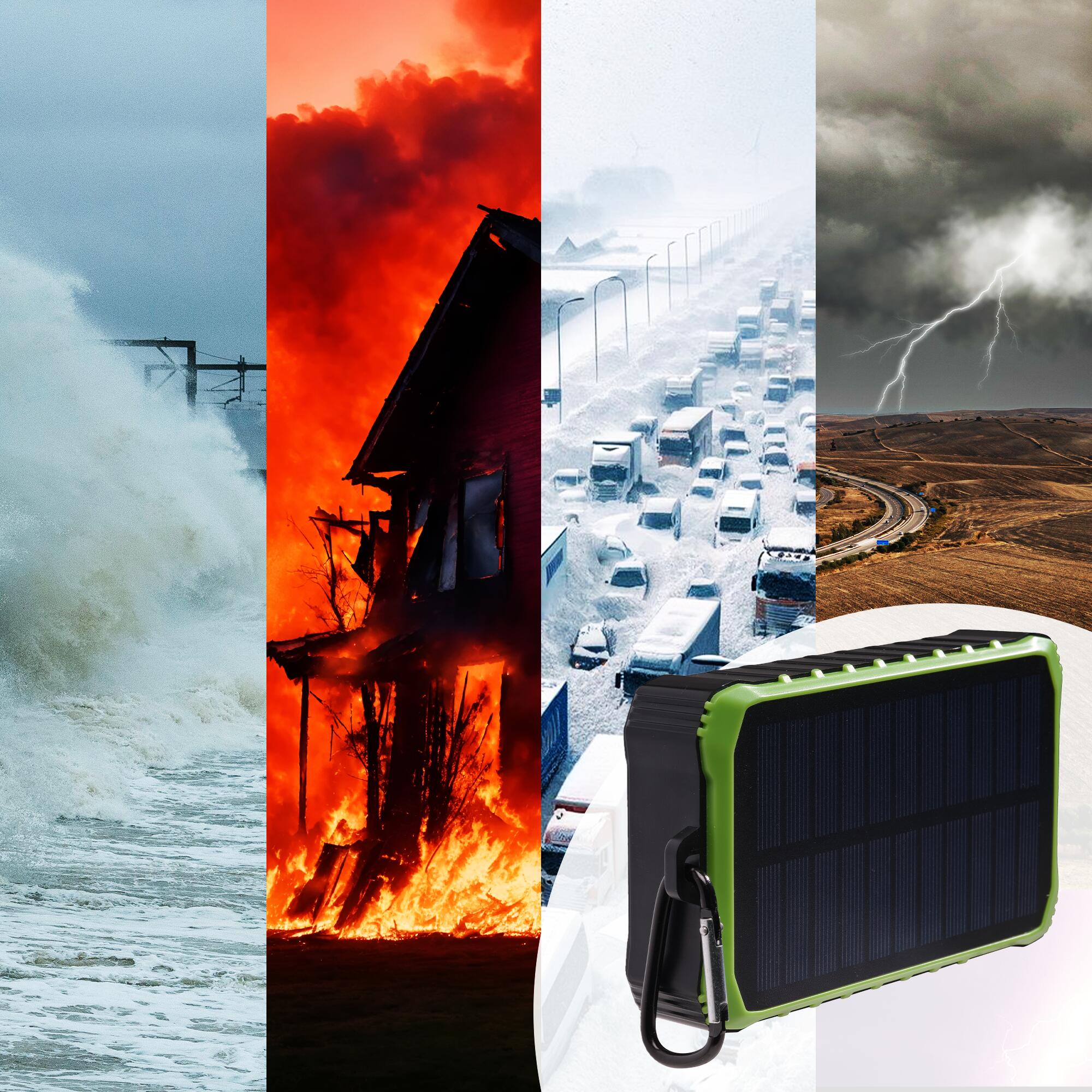 Solar Powerbank 10.000 mAh - Zonneenergie - Incl. Zaklamp - PSO10012 4/7