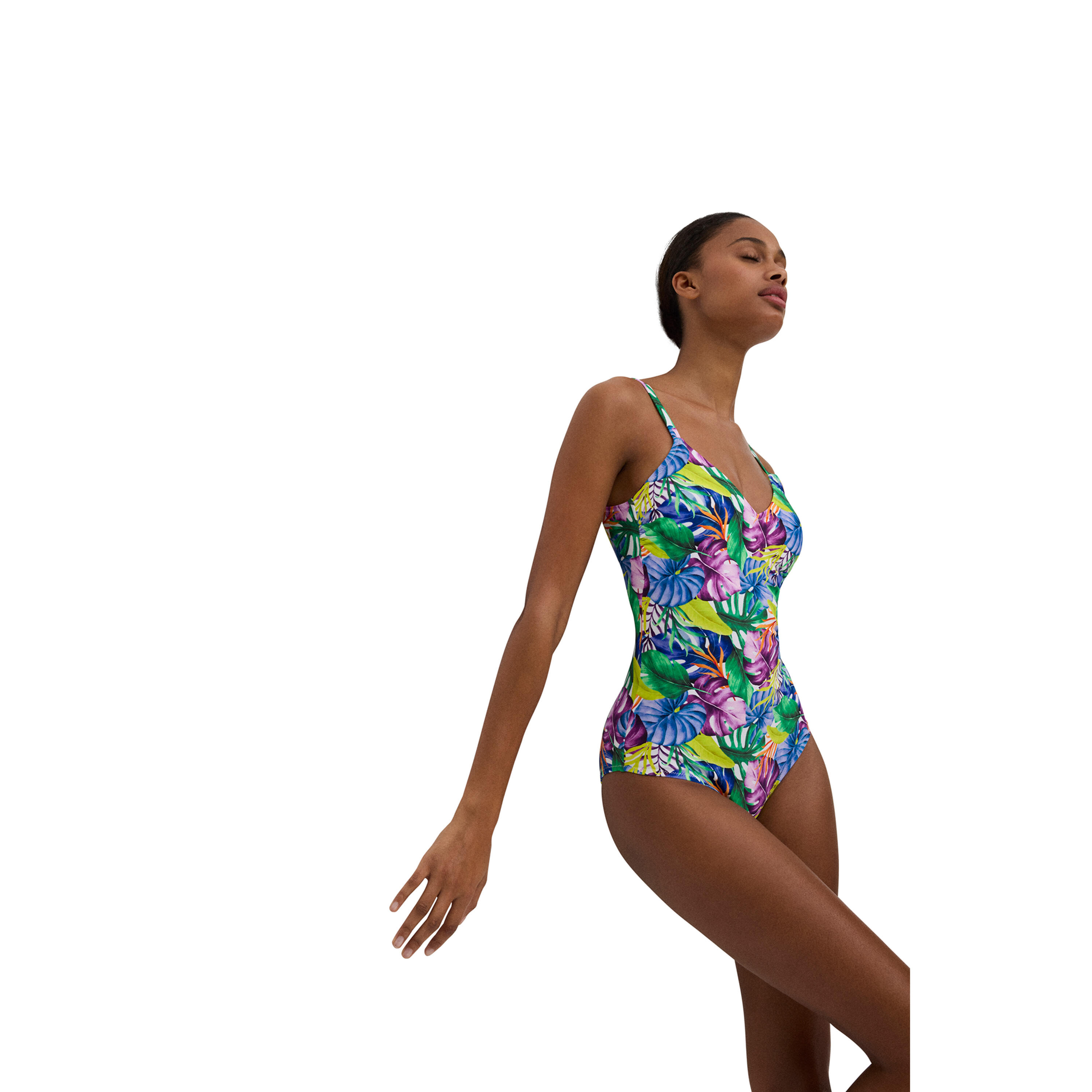 Bañador reductor estampado tropical 3/7