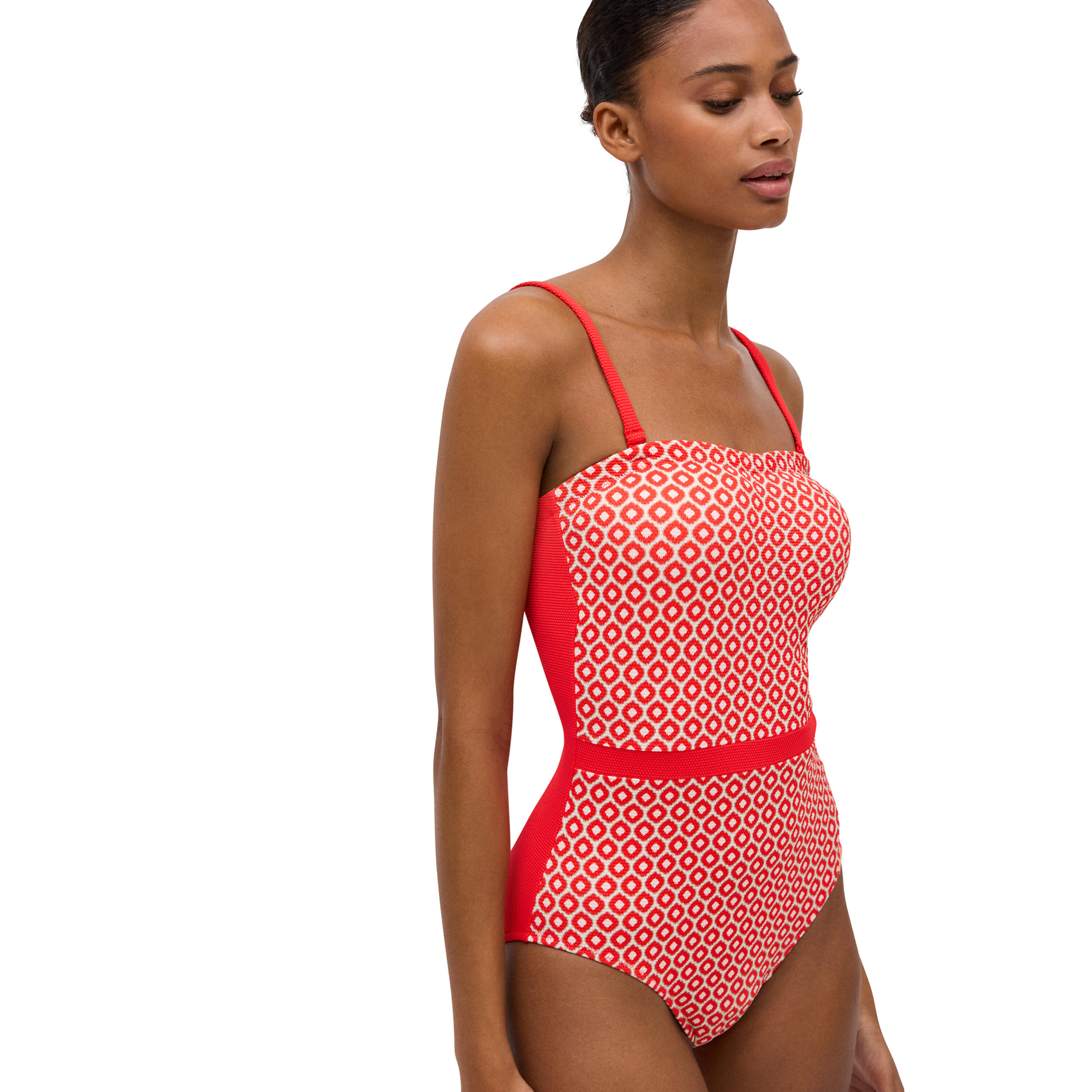 Bañador bandeau estampado piqué 2/6