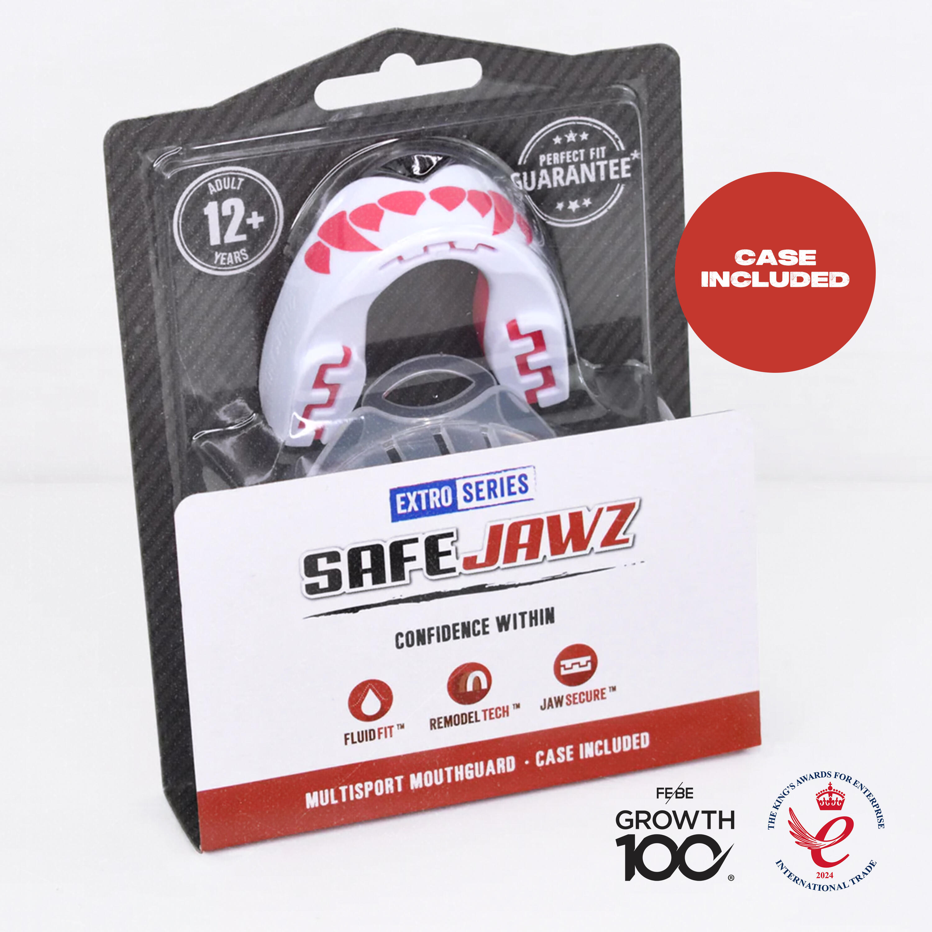 Wit Bitje Voor Volwassenen Safejawz Extro Series 'pink Fangz' 5/7