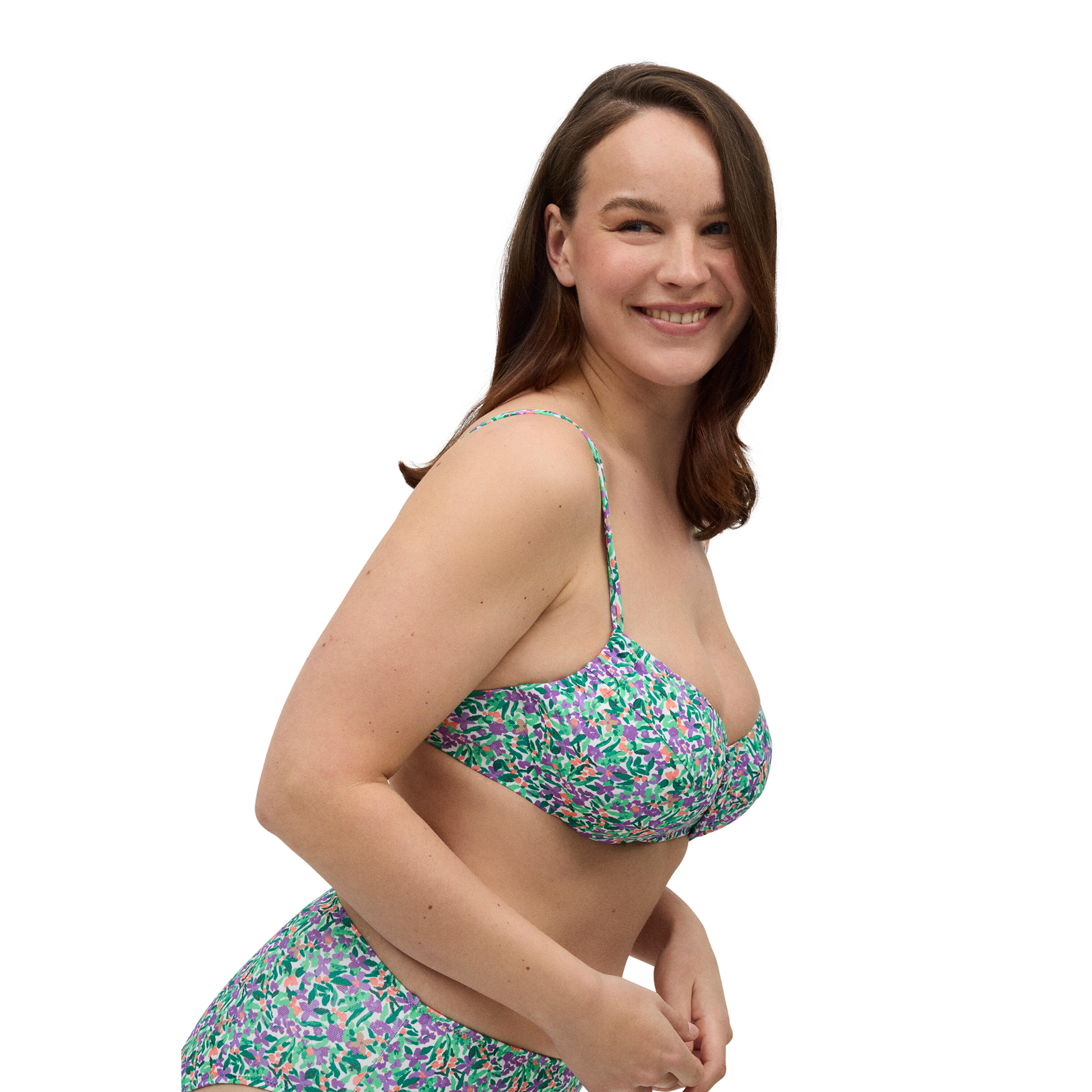 Top bikini reductor contorno regulable estampado copas C y D 3/7