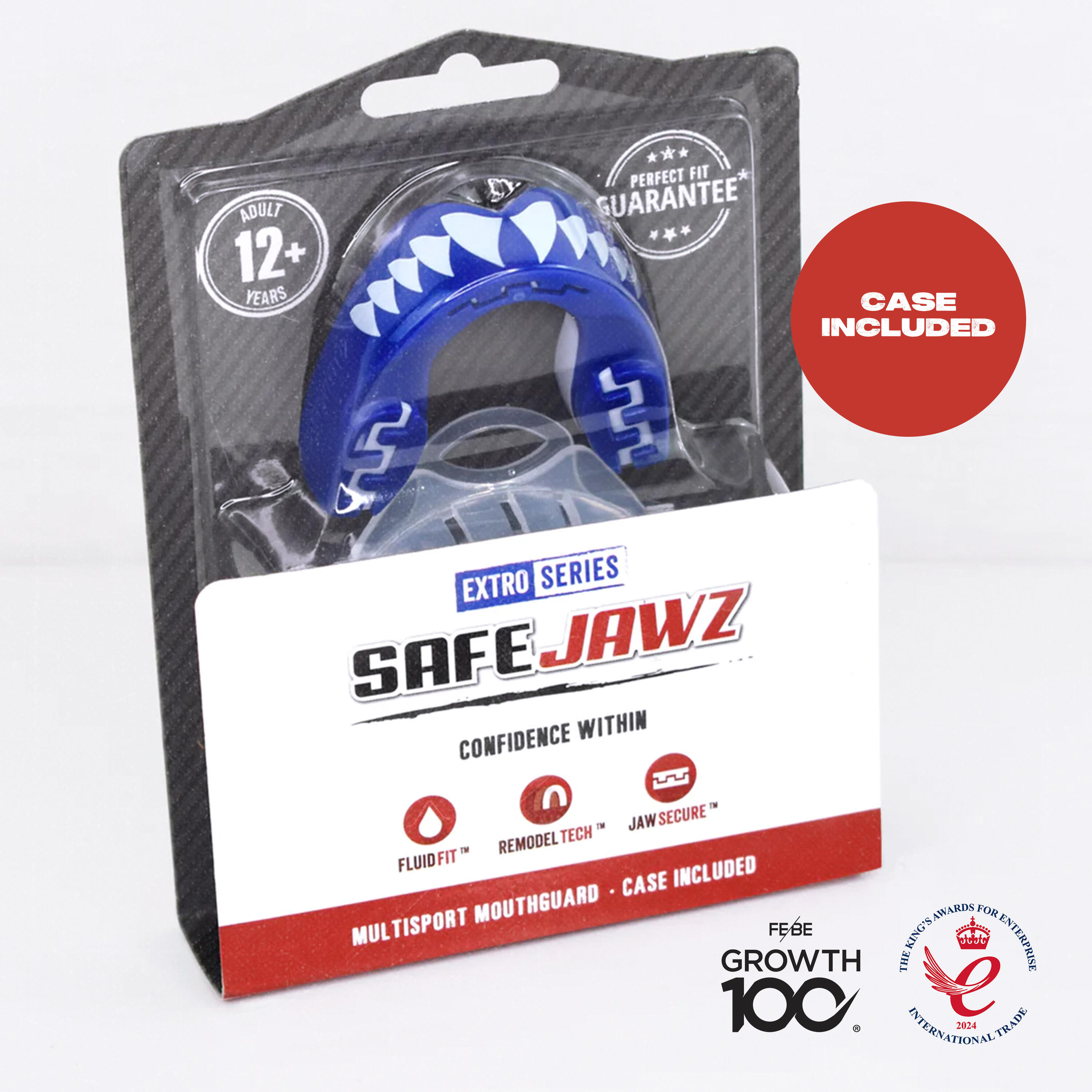 SafeJawz Dual Layer Sports Mouthguard Extro Series Adult/Junior 5/6