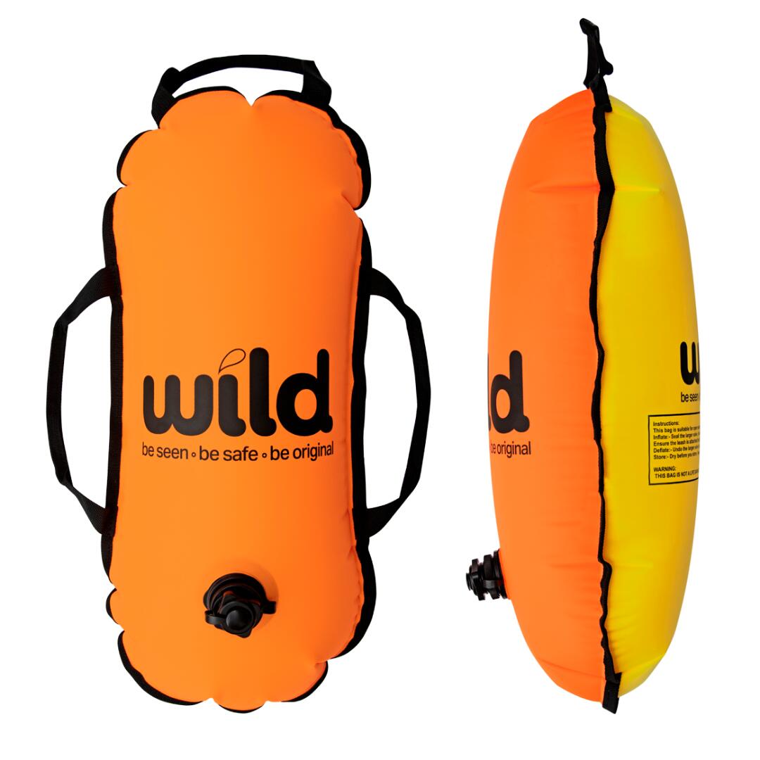 DIPPY SWIM CO Dippy Wild Swim Tow Float for Open Water Swimming | Orange & Yellow