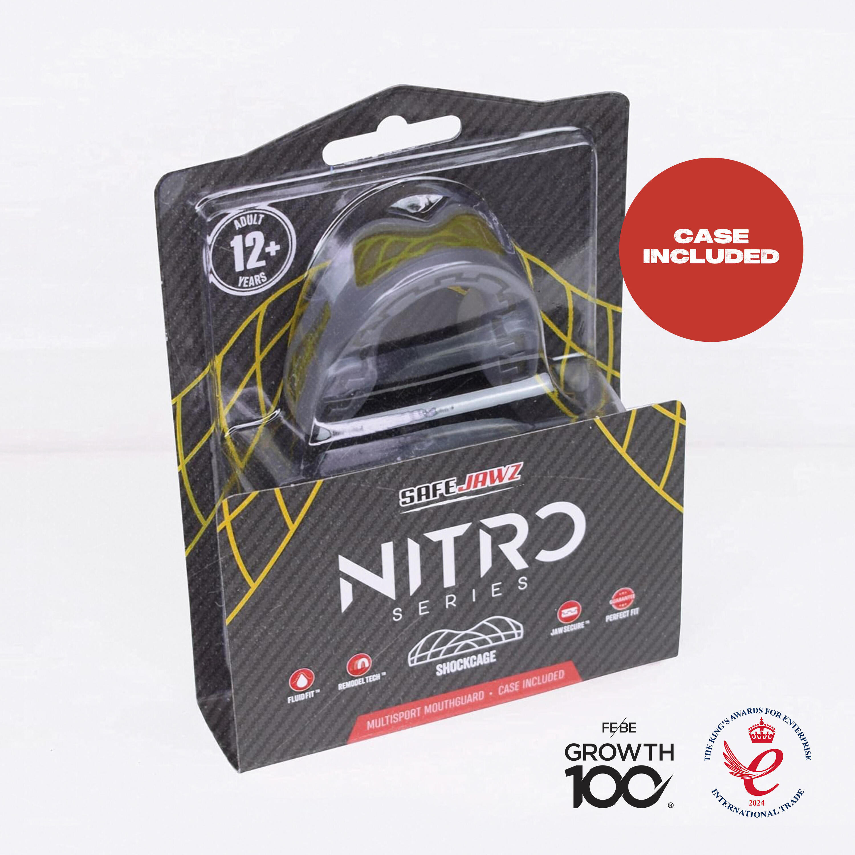 SAFEJAWZ Triplo Strato Paradenti Sportivo Adulti e Bambini 6/7
