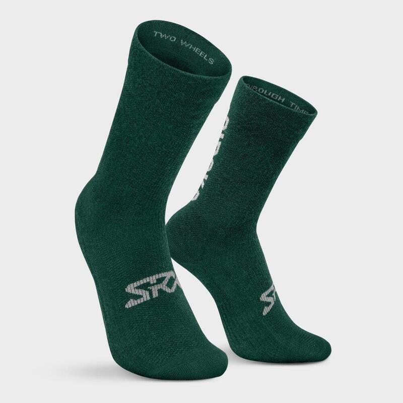 Chaussettes de compression avec laine mérinos, camouflage vert