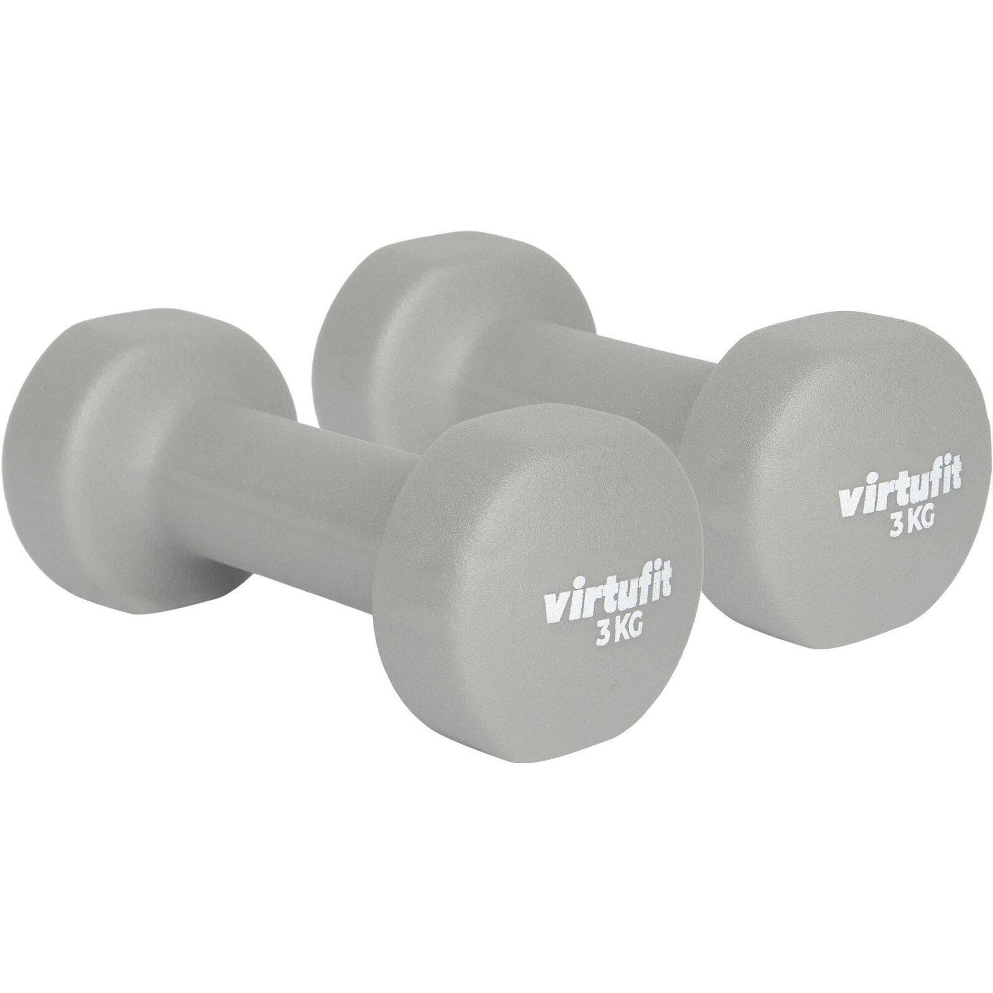 Haltère Hexagonale VirtuFit 12,5 Kg - Poignée Acier Chromé, Disques Caoutchoutés