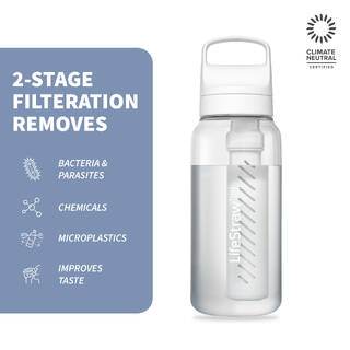Go 2-Stage Water Filter Bottle - 1 L with Activated Carbon Filter