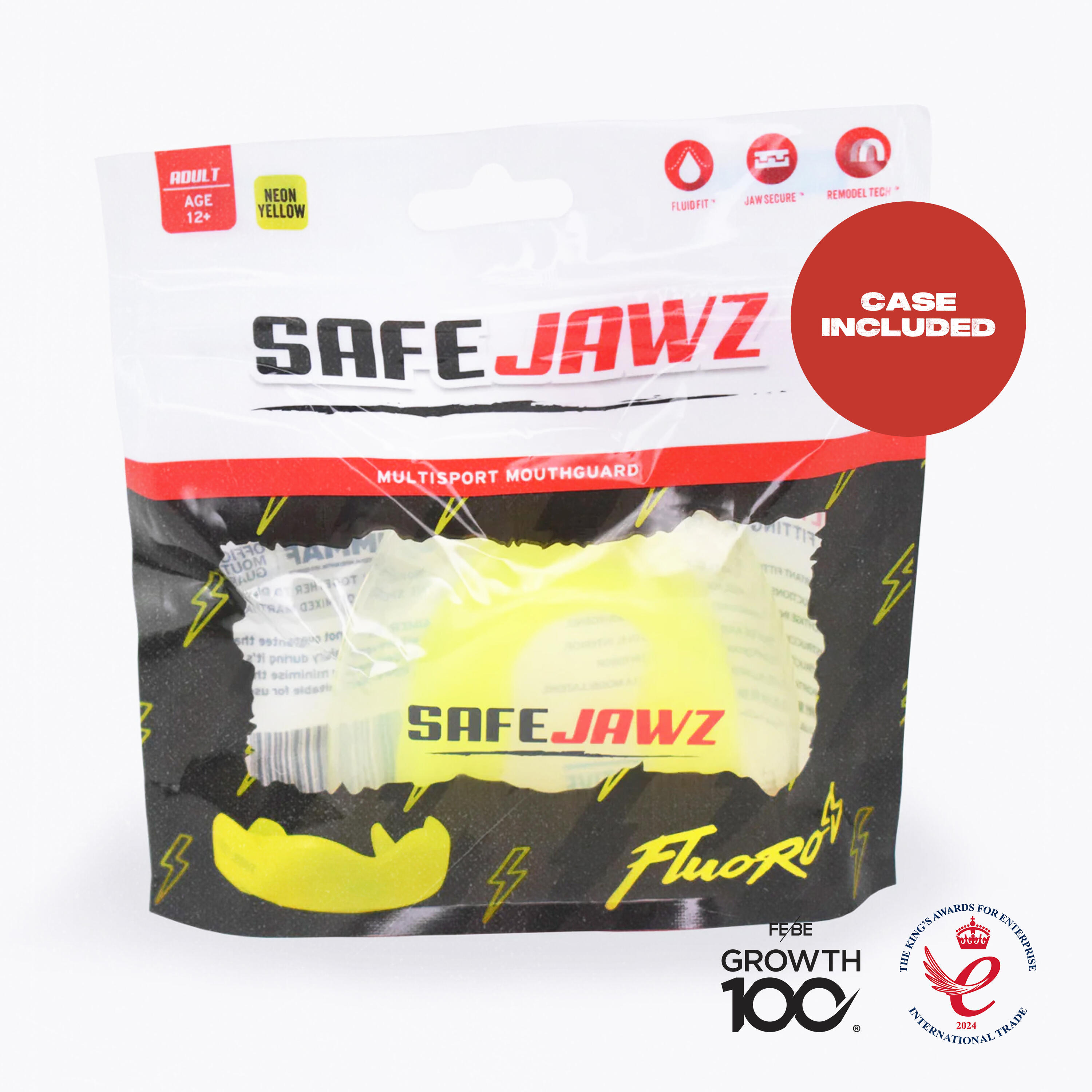 Gebitsbeschermer Voor Volwassenen Safejawz Intro Series Fluorgeel 5/6