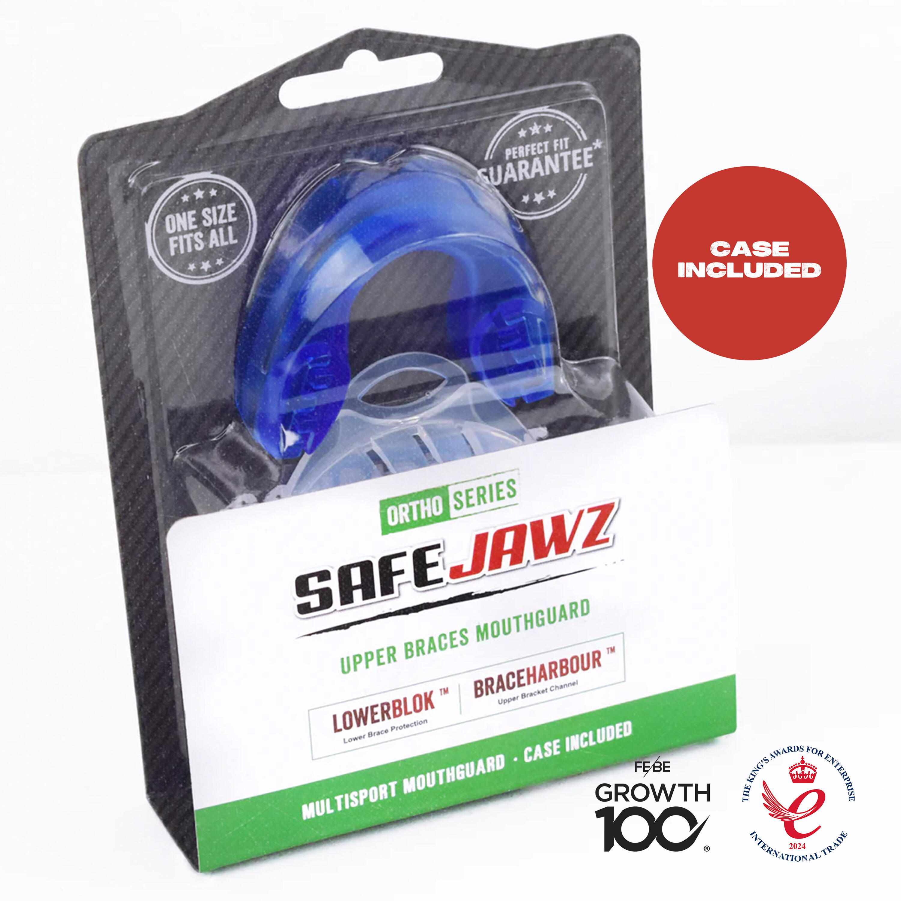 Protetor Bucal Azul Safejawz Ortho Series Para Aparelho Dentário 5/7