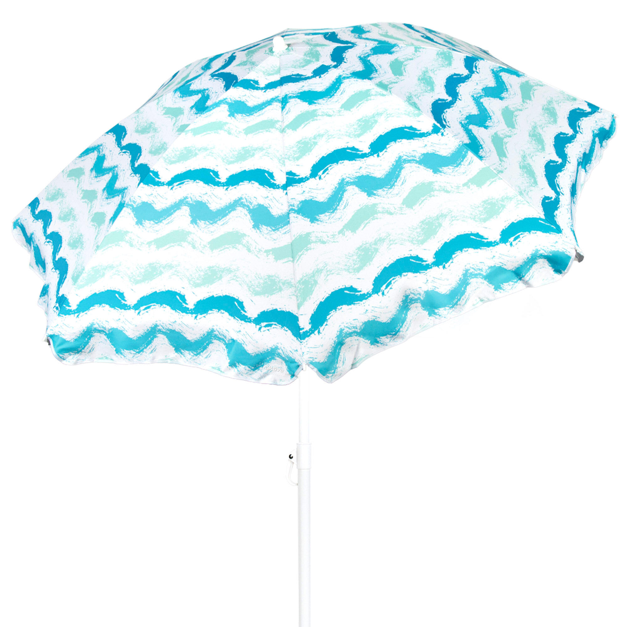 AKTIVE Aktive sombrilla de playa 8 varillas 200 cm olas con revestimiento plateado