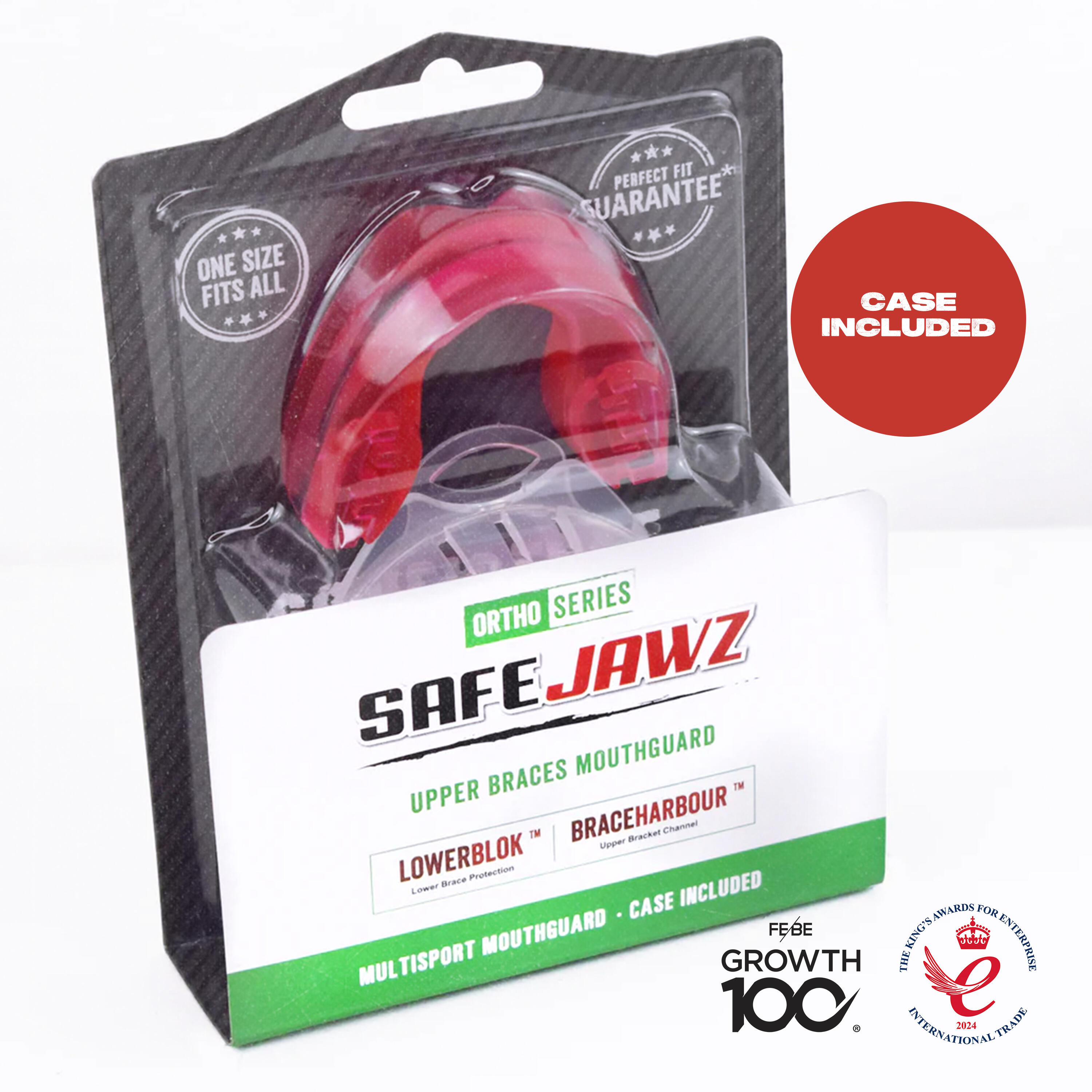 Protetor Bucal Rosa Safejawz Ortho Series Para Aparelho Dentário 5/7