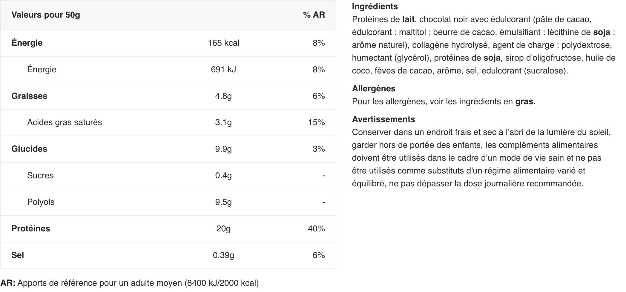 Barres protéinées - 40% Protein Bar Low Carb - Stracciatella 2/3
