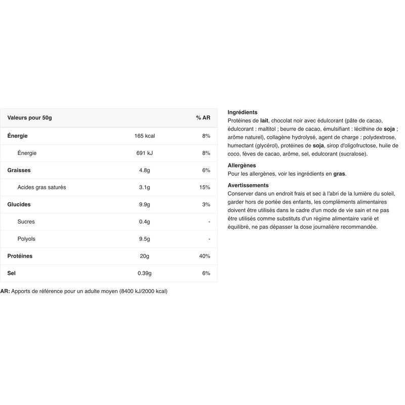 Barres protéinées - 40% Protein Bar Low Carb - Stracciatella Boite de 24