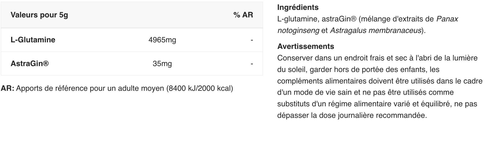 Weider Premium L-Glutamine + AstraGin (400g) Unflavoured - Aminozuren 2/6